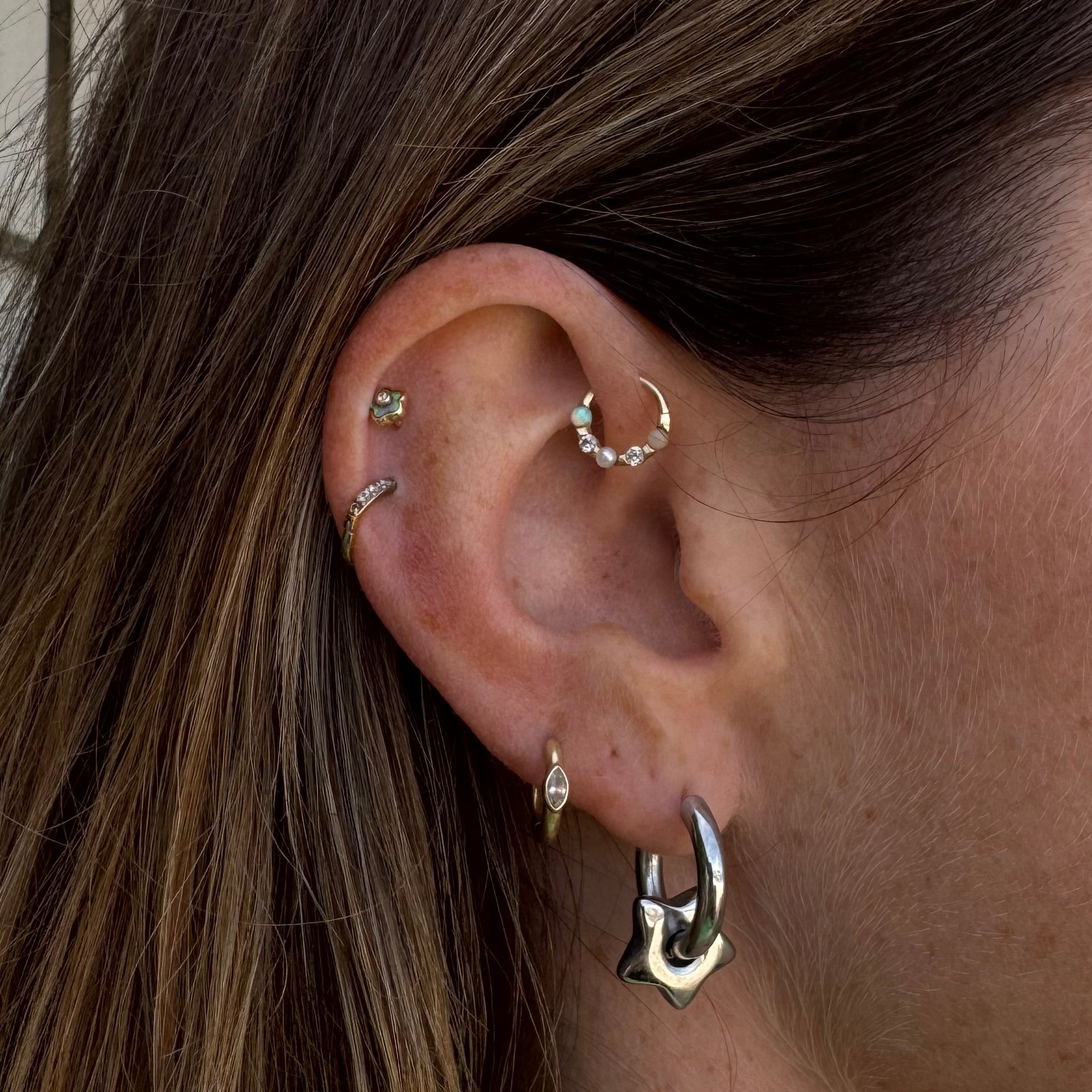 Starlit Hoops Silver