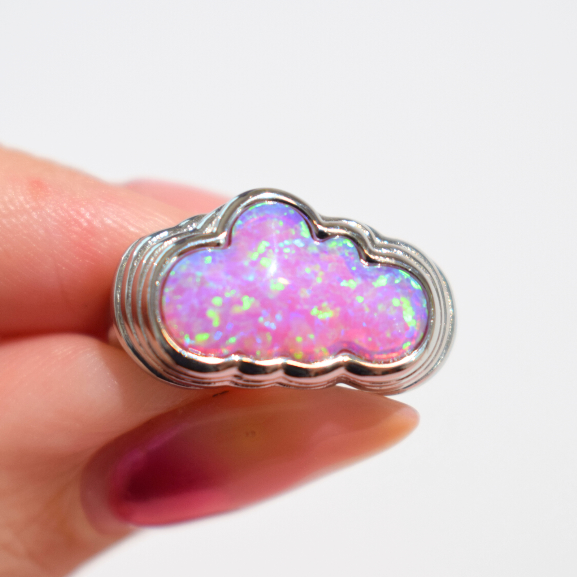 Cotton Candy Cloud Ring Silver