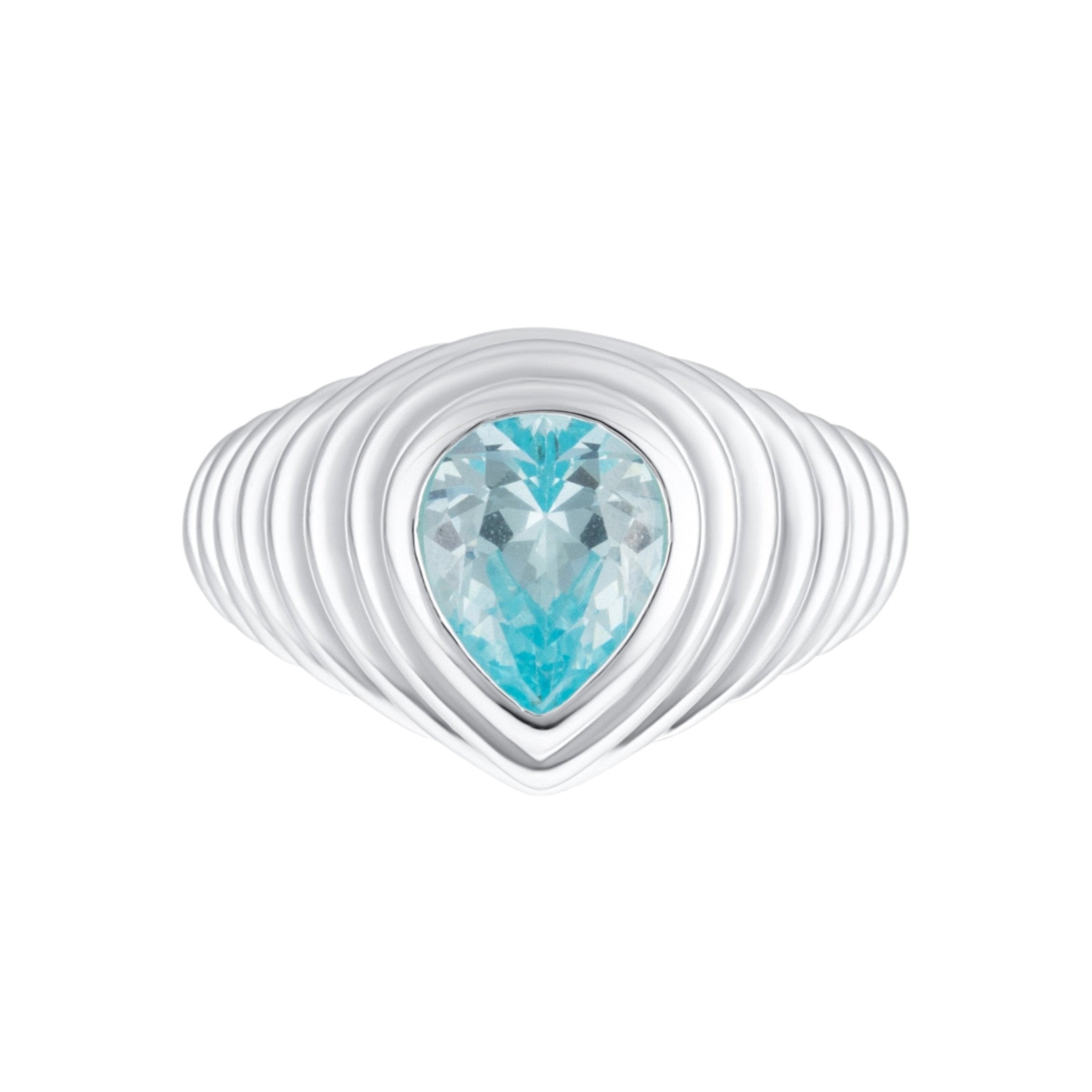 Teardrop Signet Ring Silver