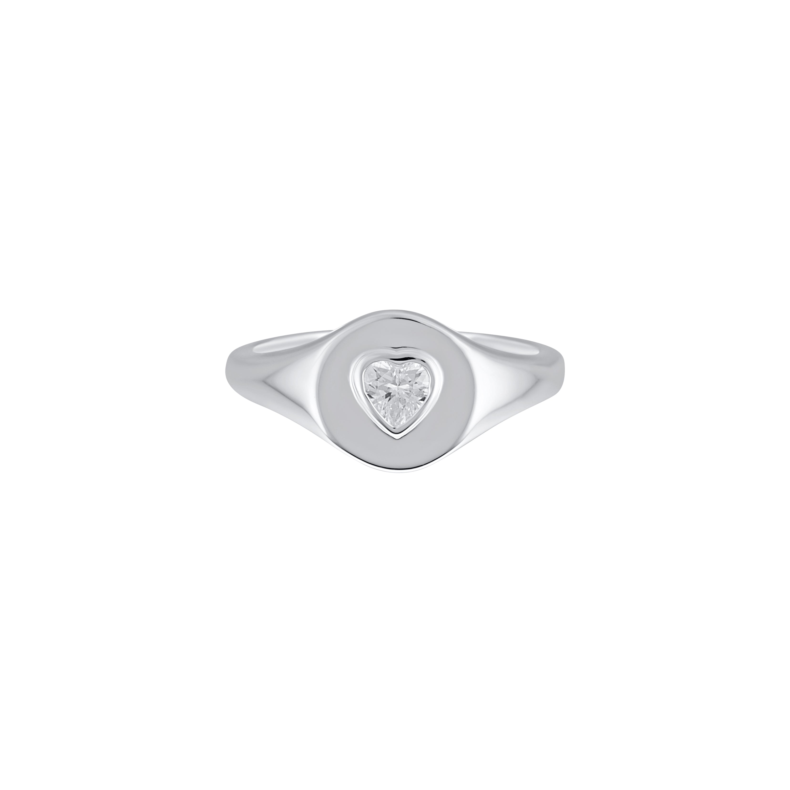 Heart Signet Ring Silver