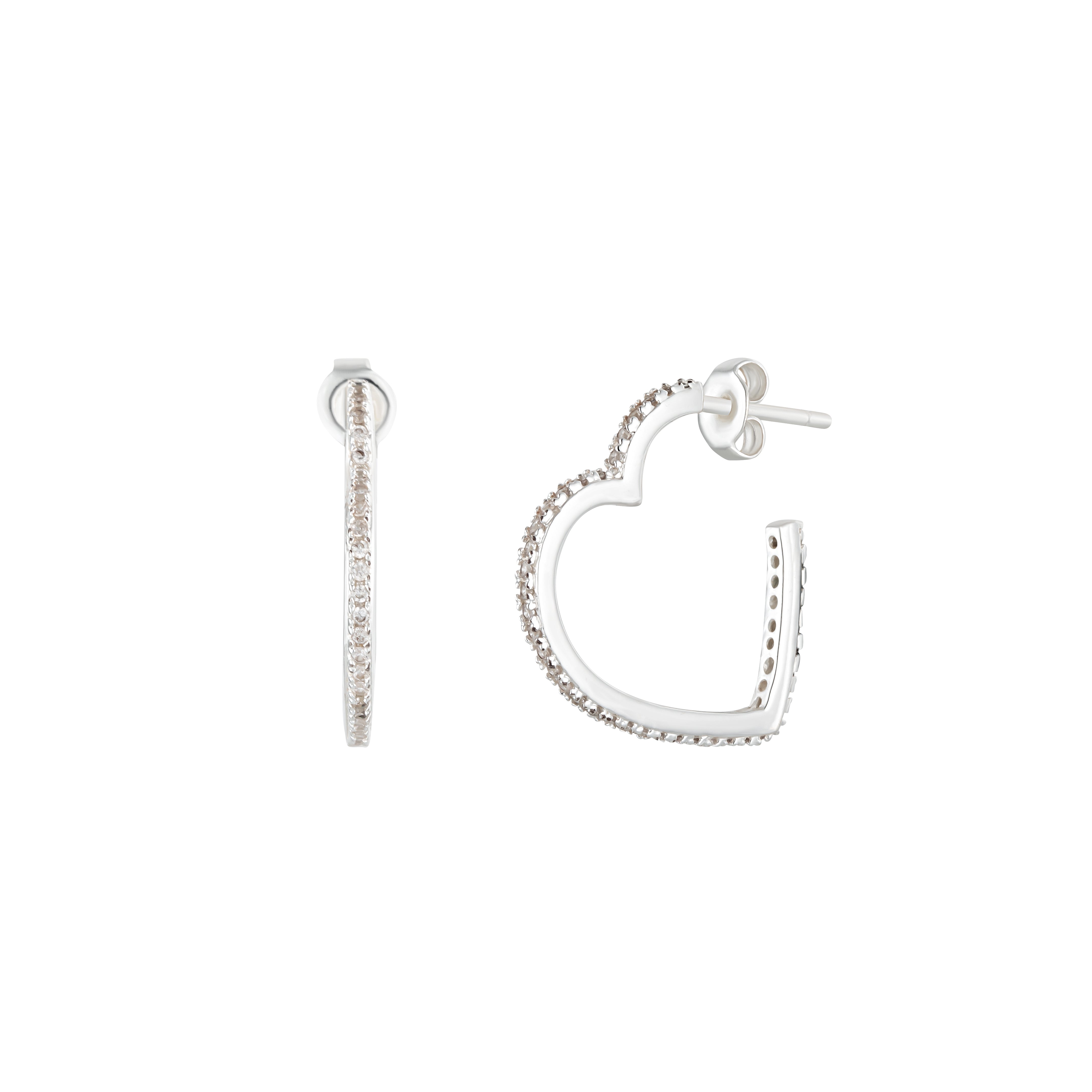 Pave Heart Earrings