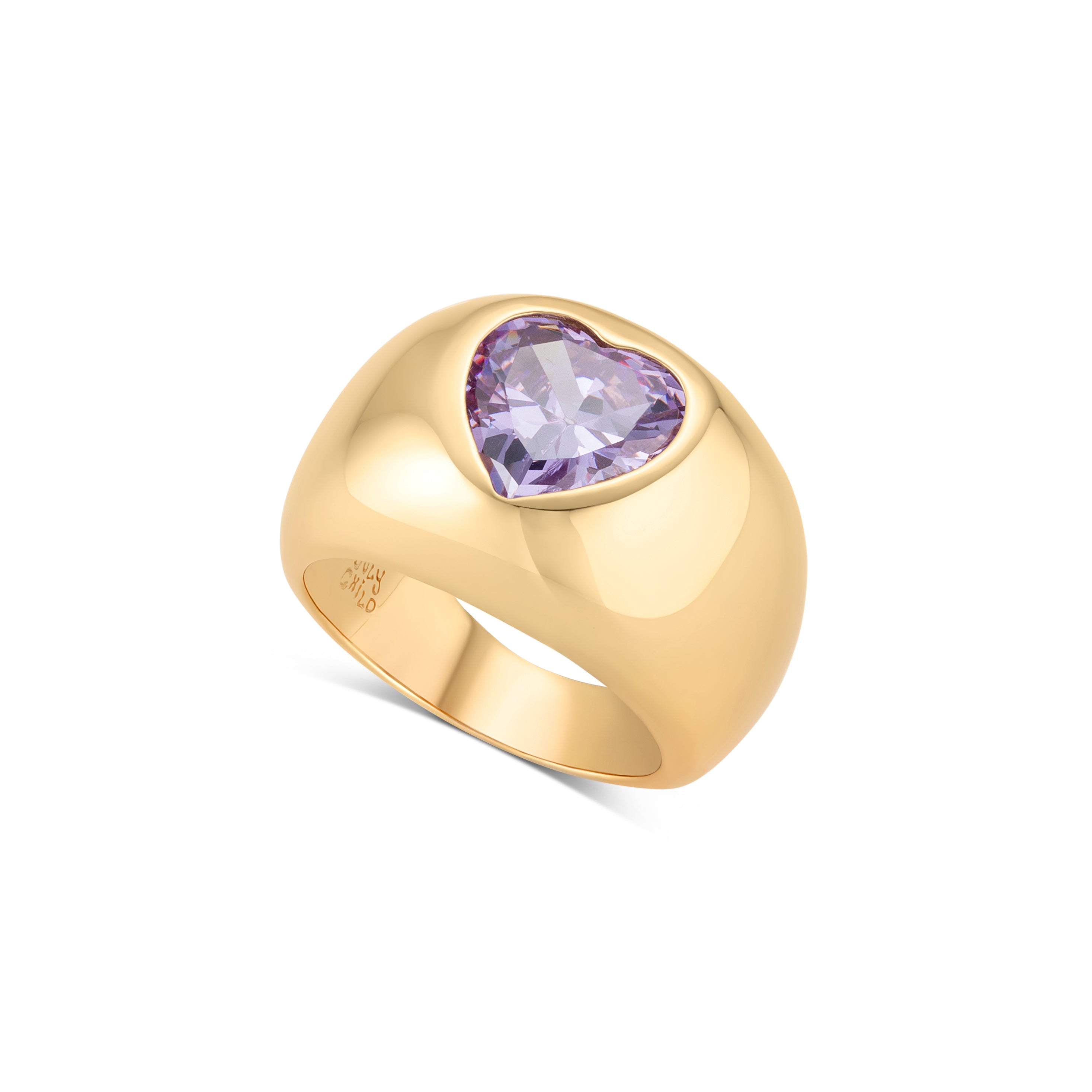 Jumbo Heart Signet Gold
