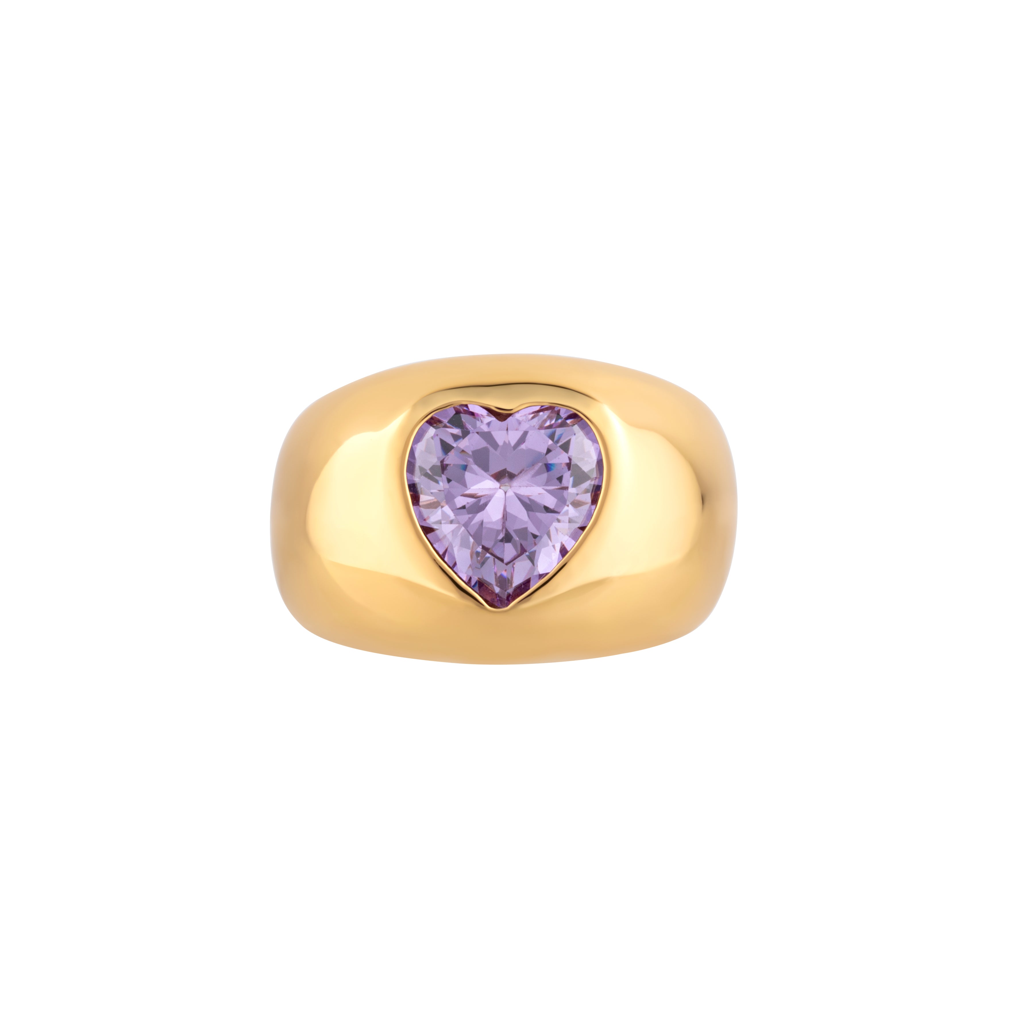 Jumbo Heart Signet Gold