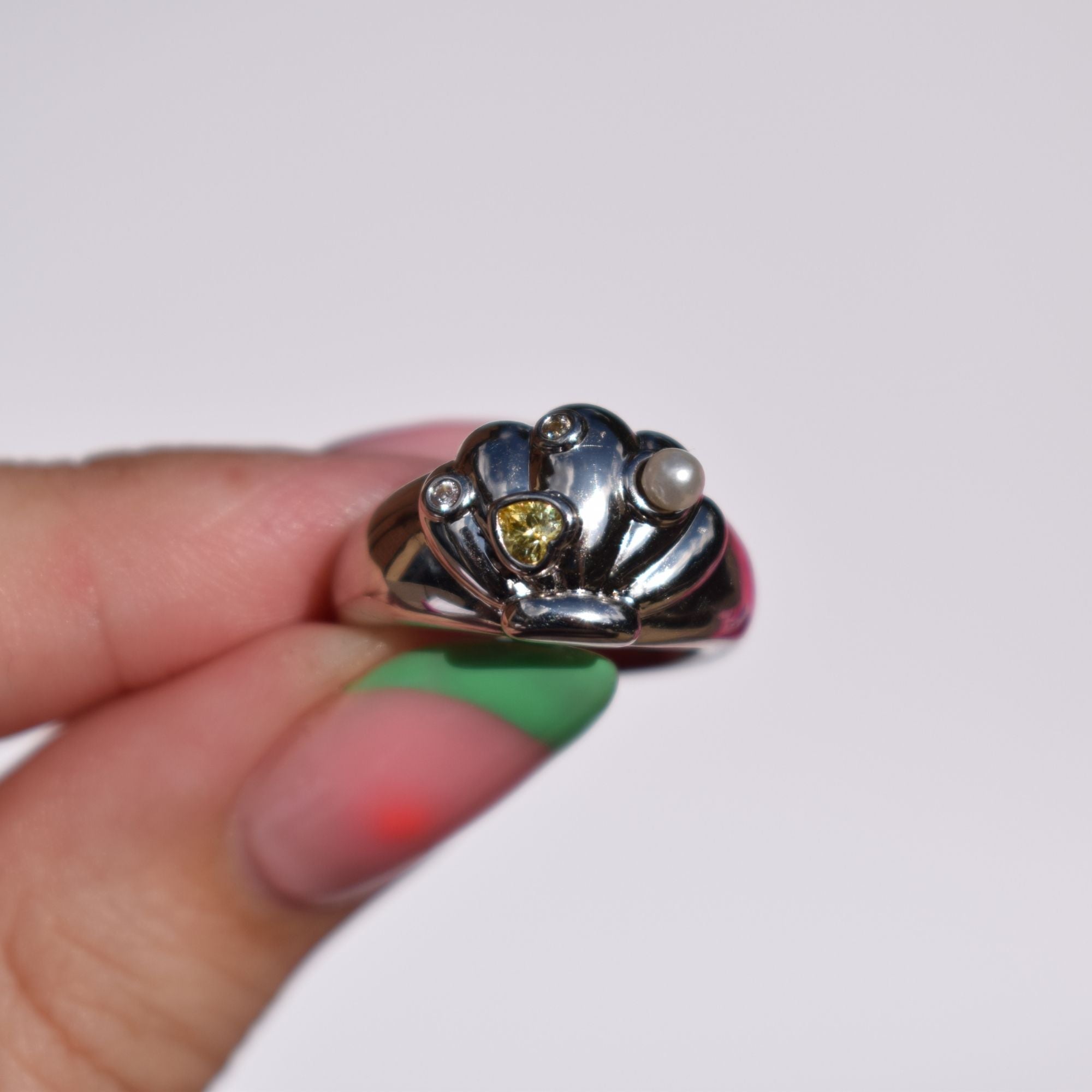 Love Pearls Shells Silver Ring