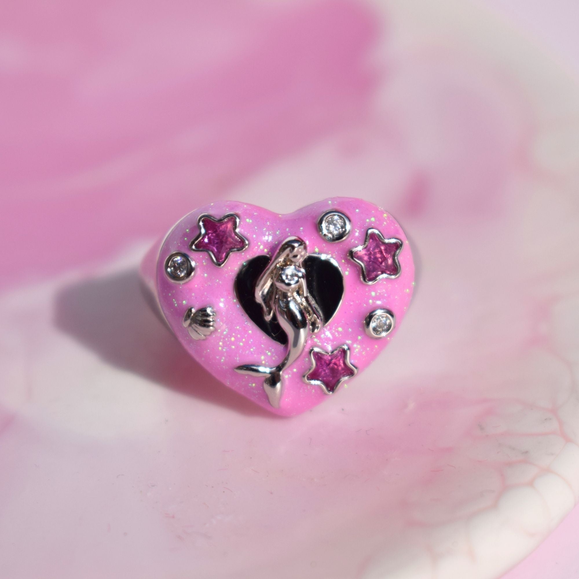Cosmic Mermaid Silver Ring