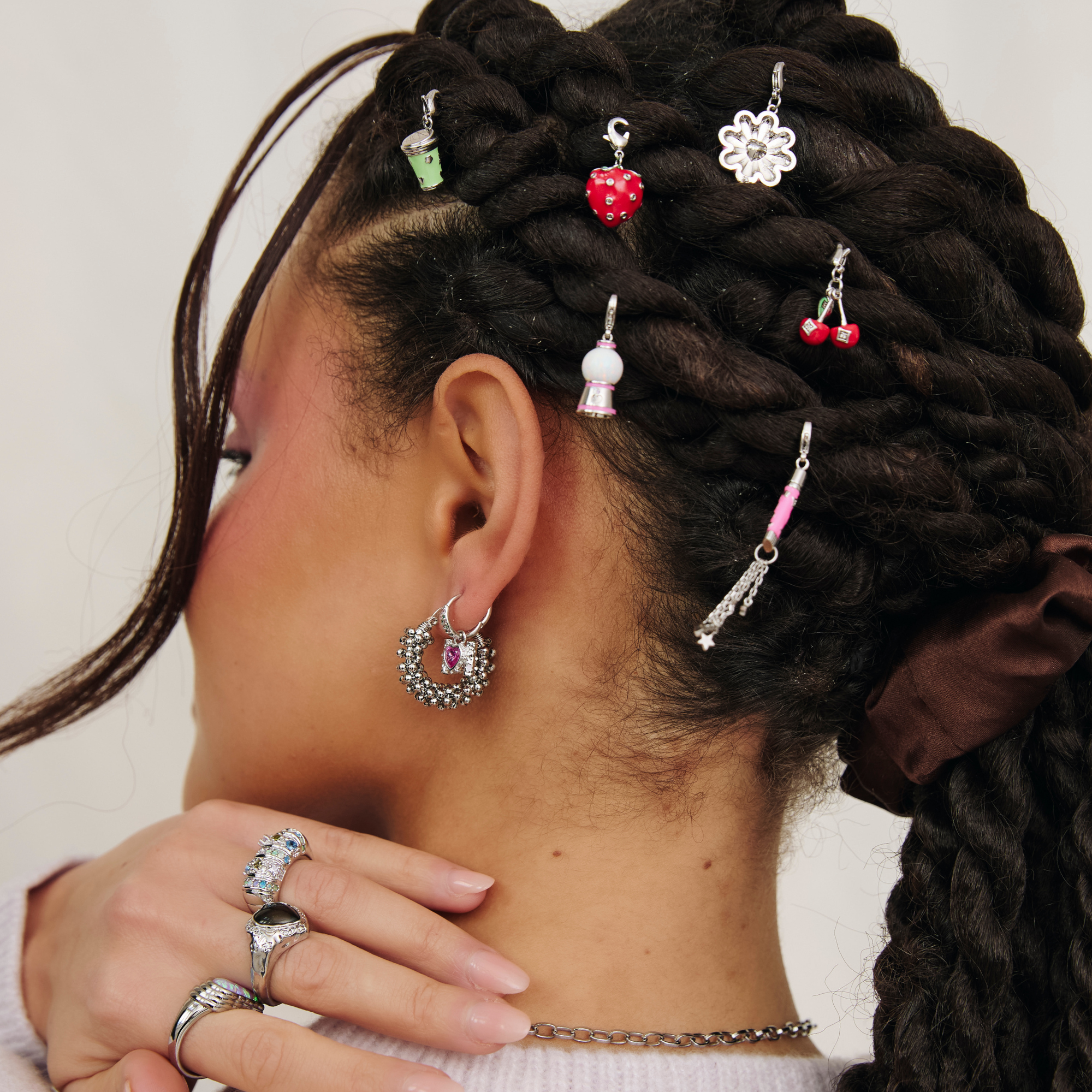 Hot gloss-ip Charm Silver