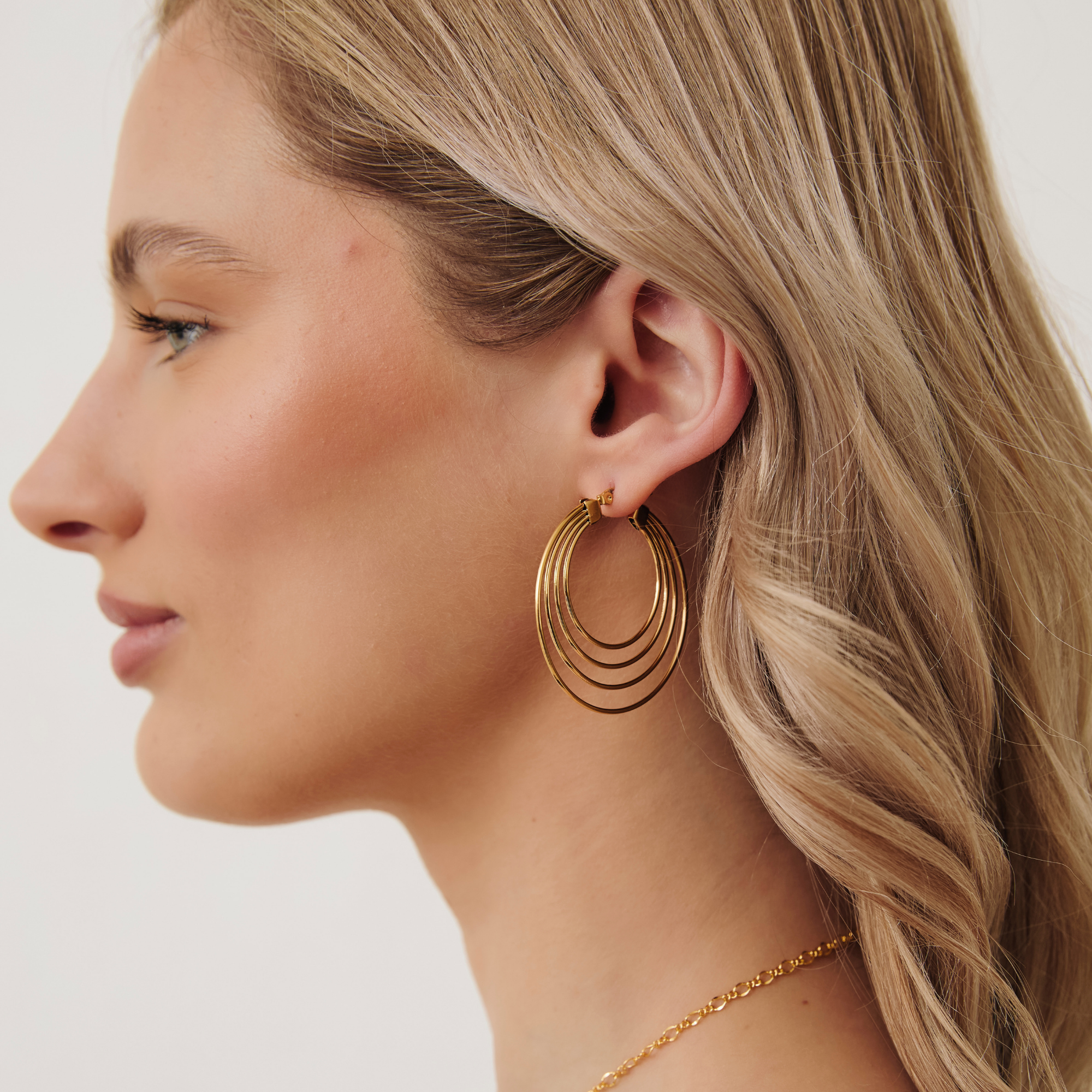 Spiral Hoops Earrings Gold