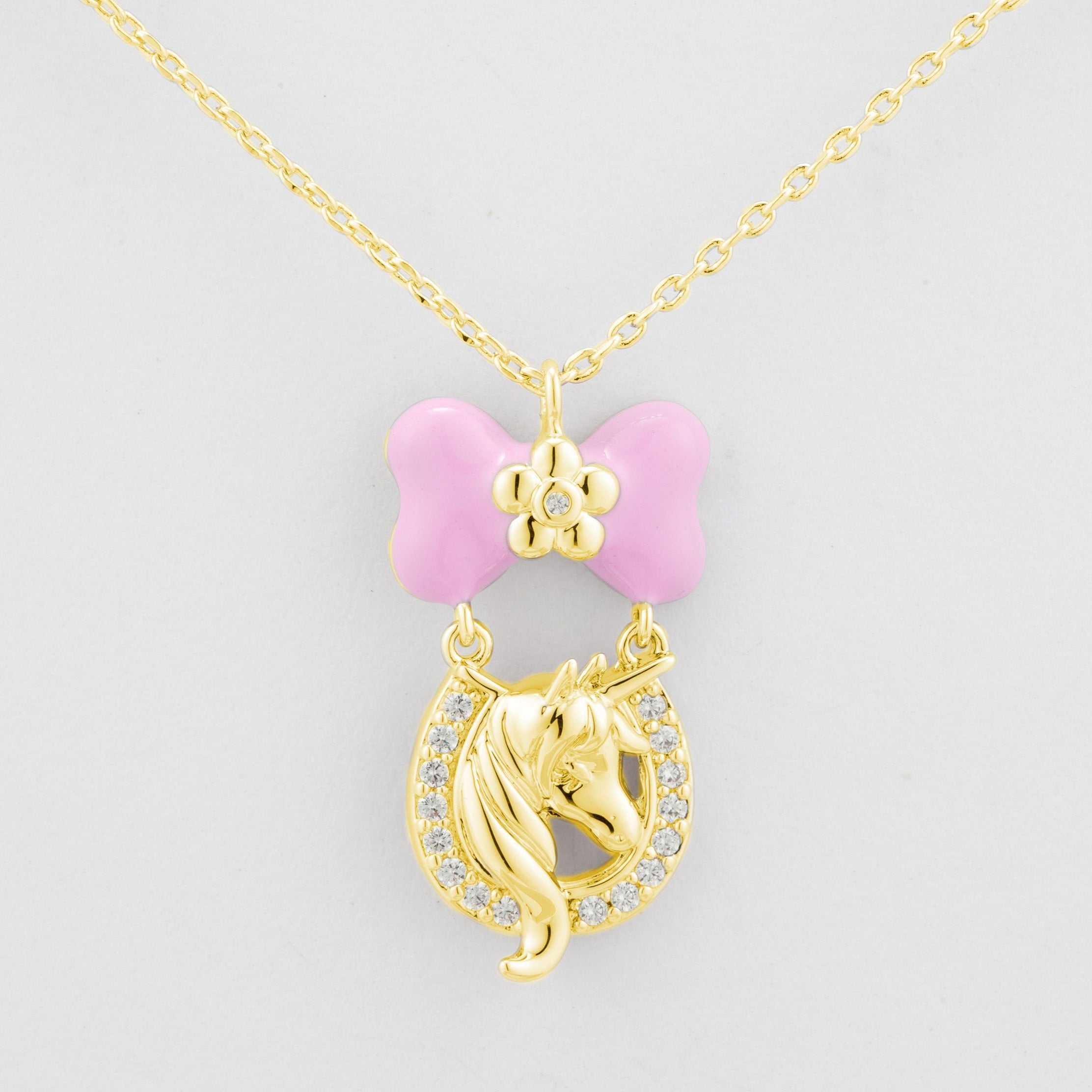 Unicorn Bow Necklace Gold