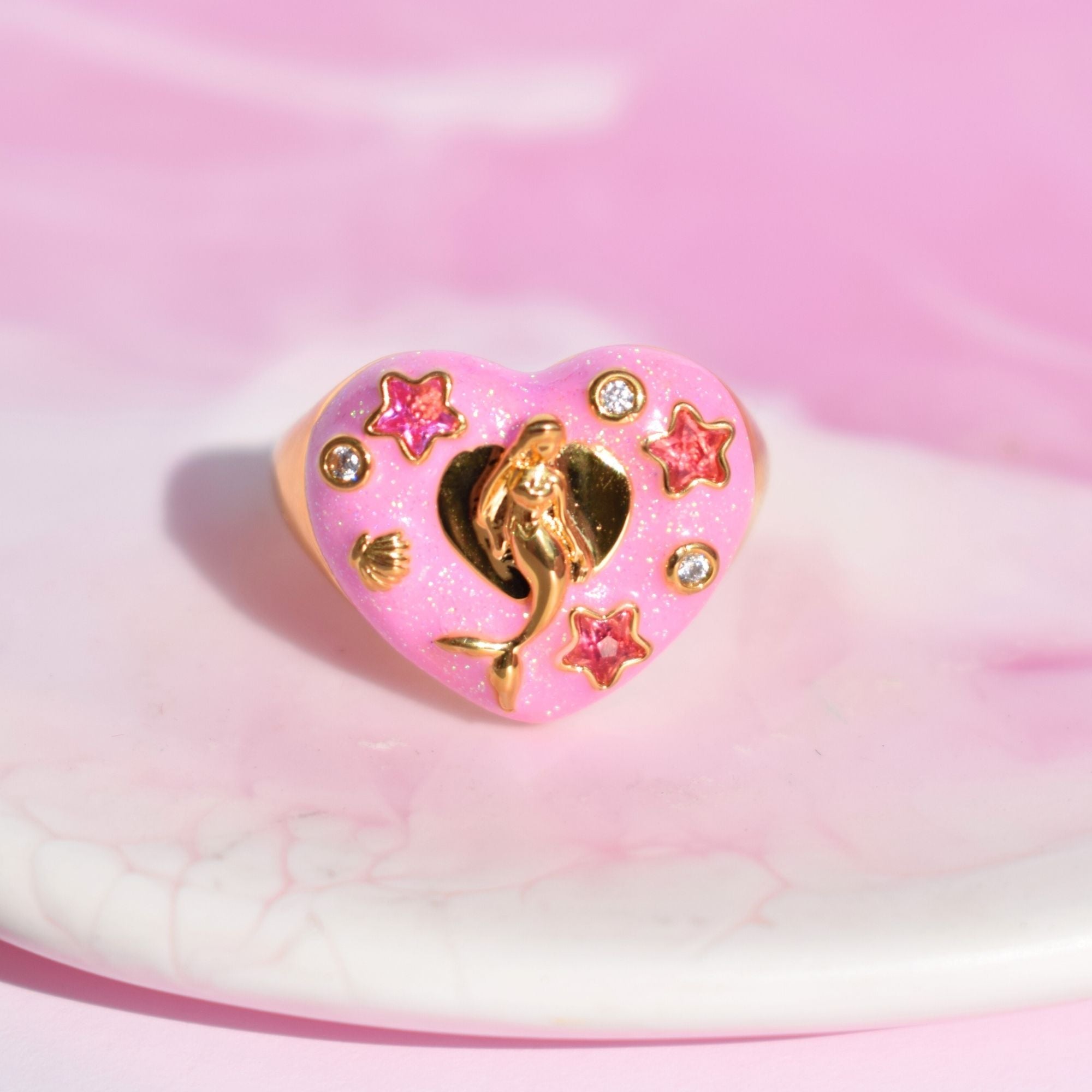 Cosmic Mermaid Gold Ring