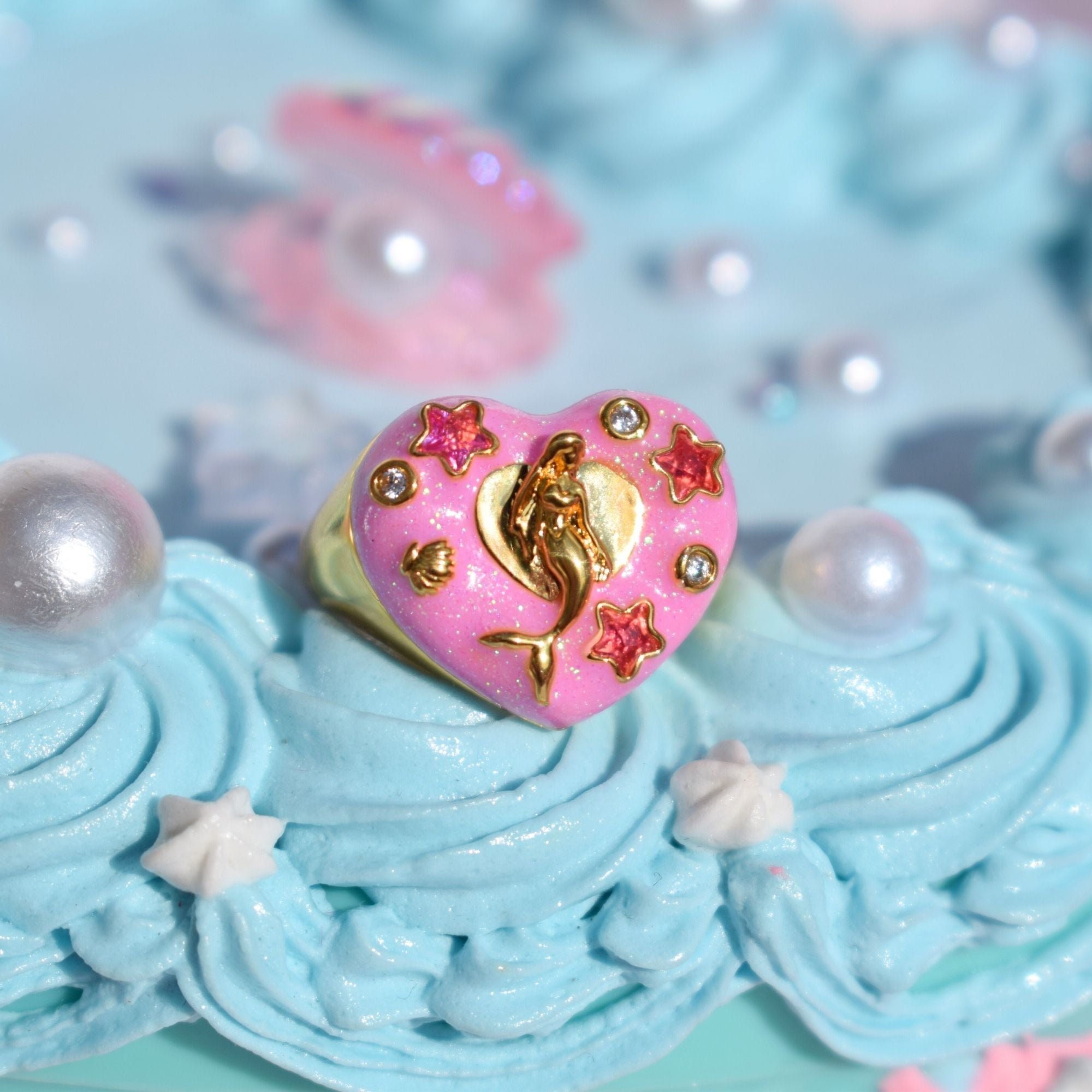 Cosmic Mermaid Gold Ring