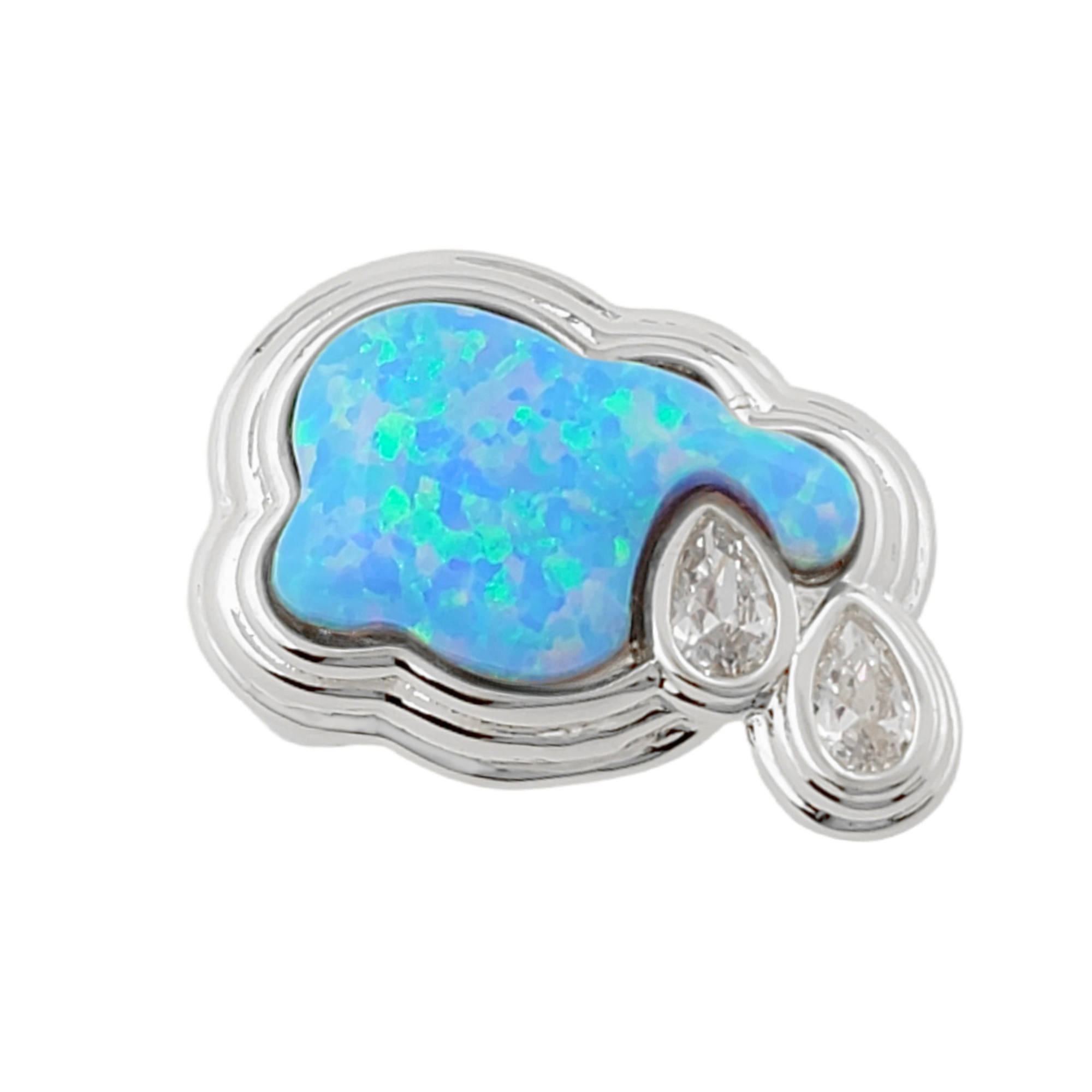 Cry Me a River Blue Opal Ring Silver