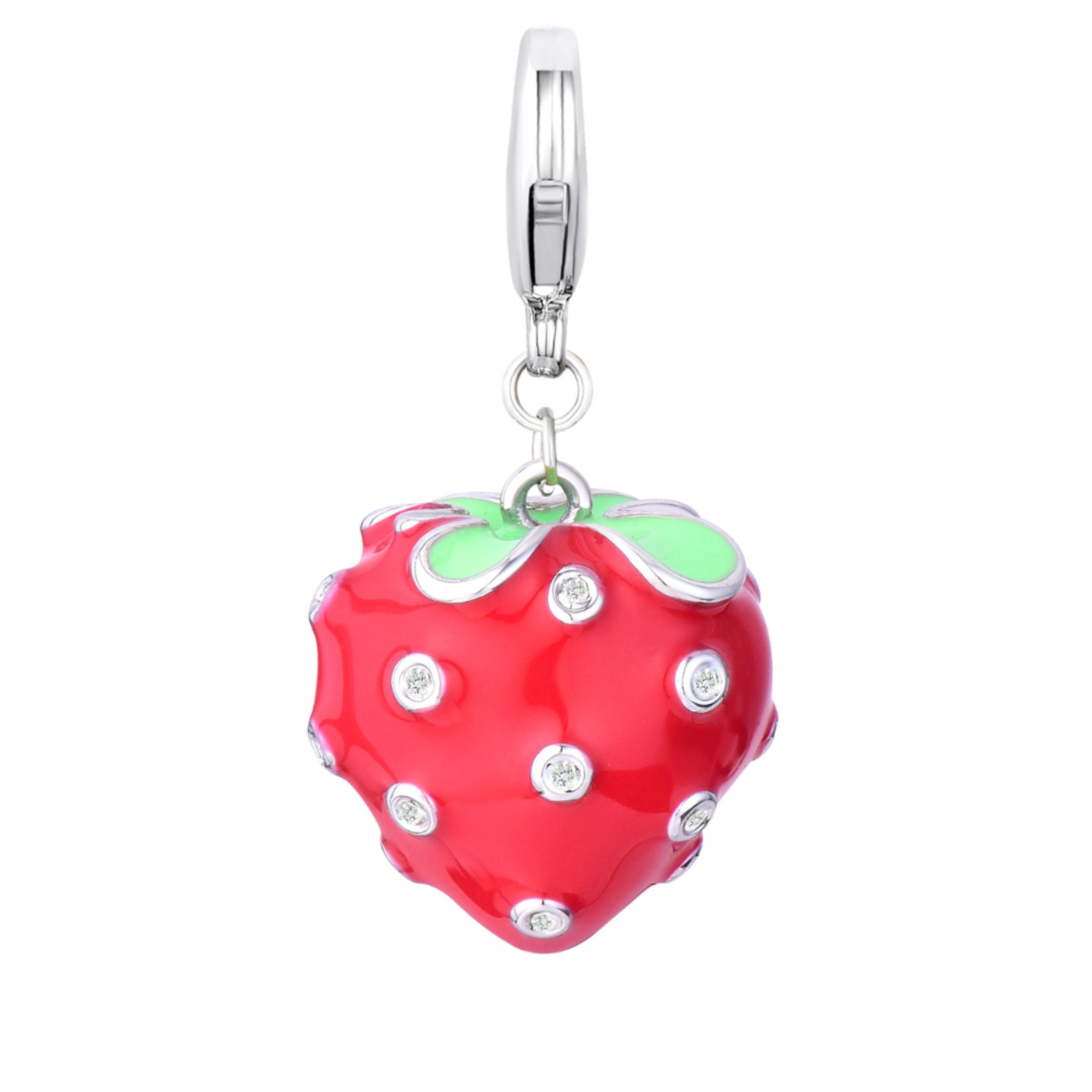Strawberry Girl Charm Silver