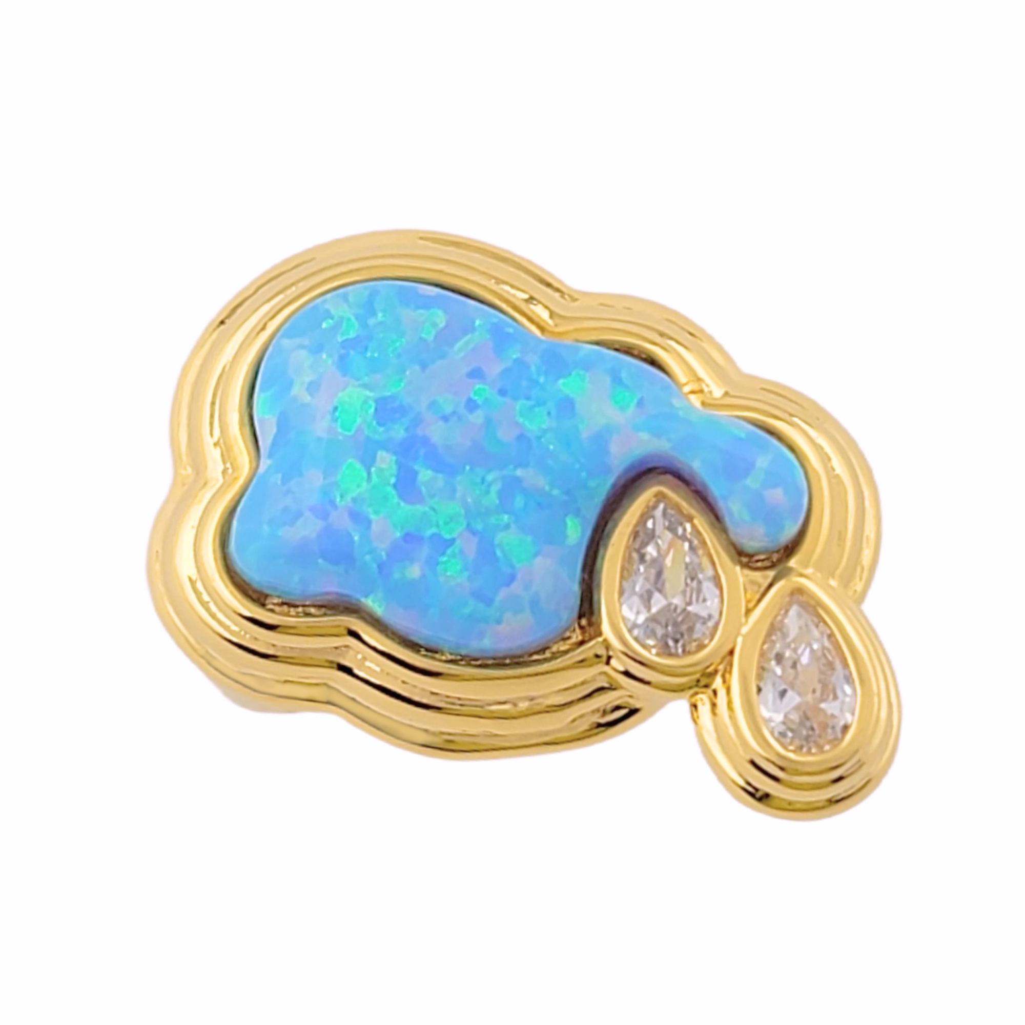 Cry Me a River Blue Opal Ring Gold
