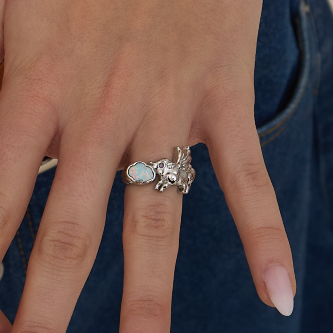 Pigs Can't Fly Ring Silver