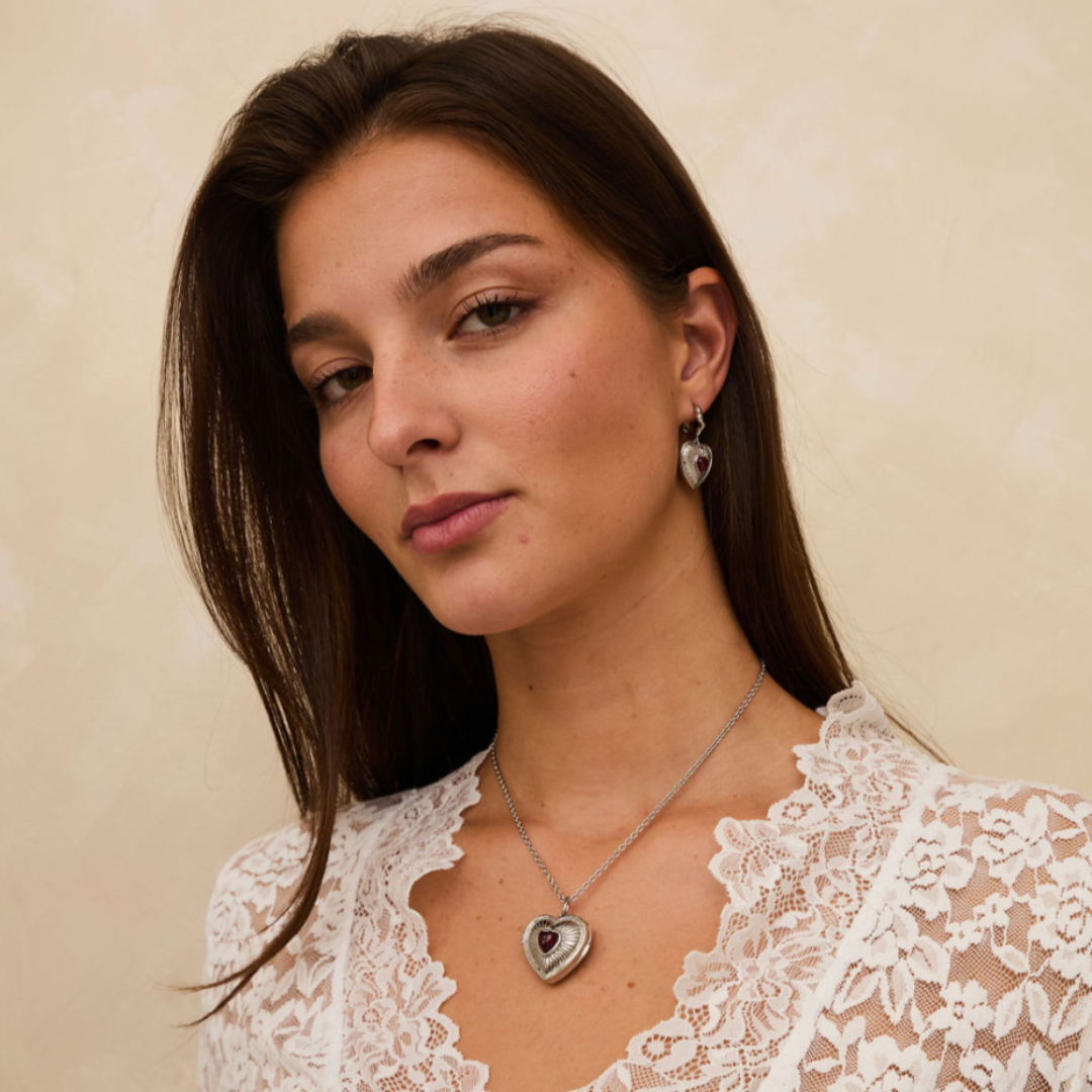 Lovers Locket Necklace Silver