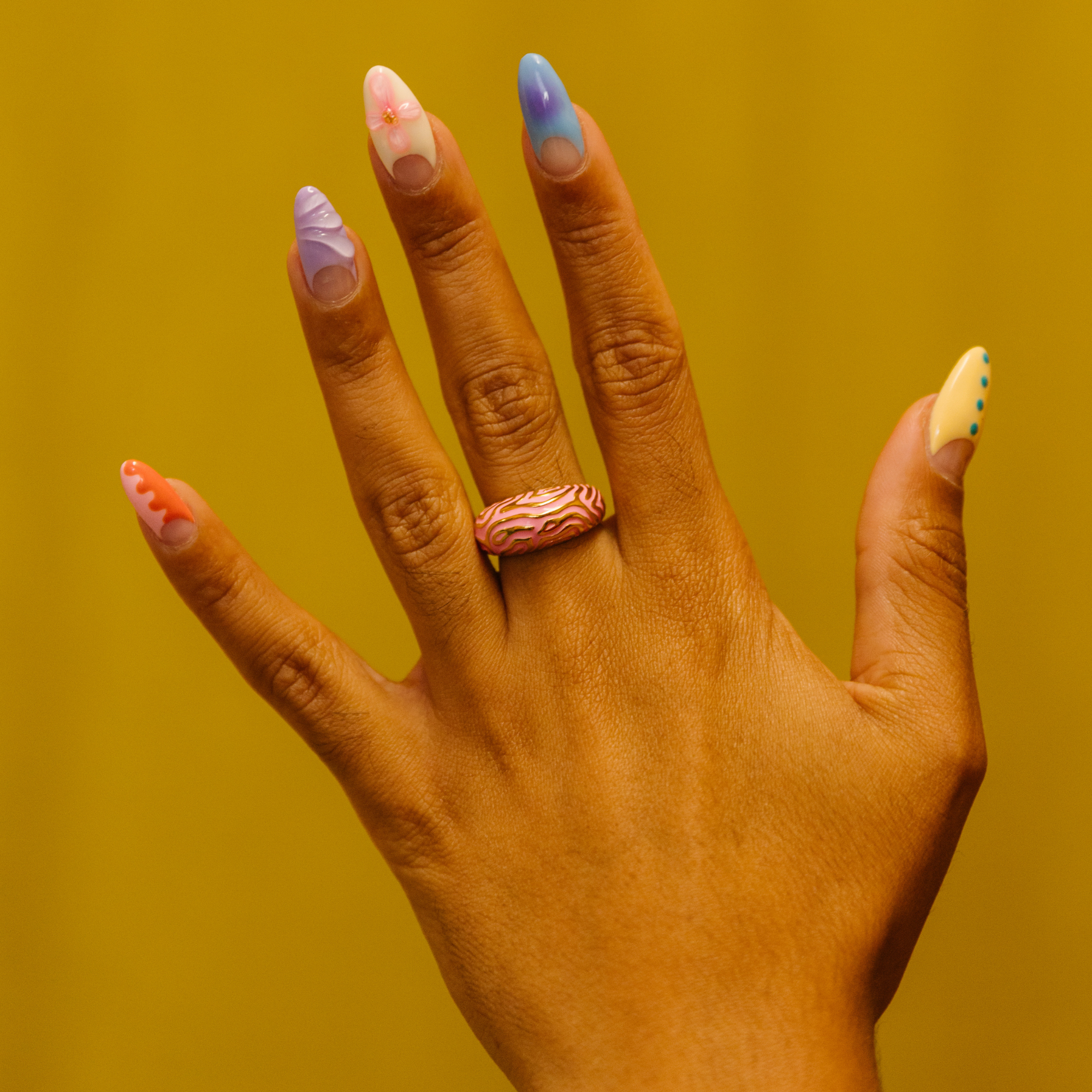 Shirley Pink Animal Print Ring