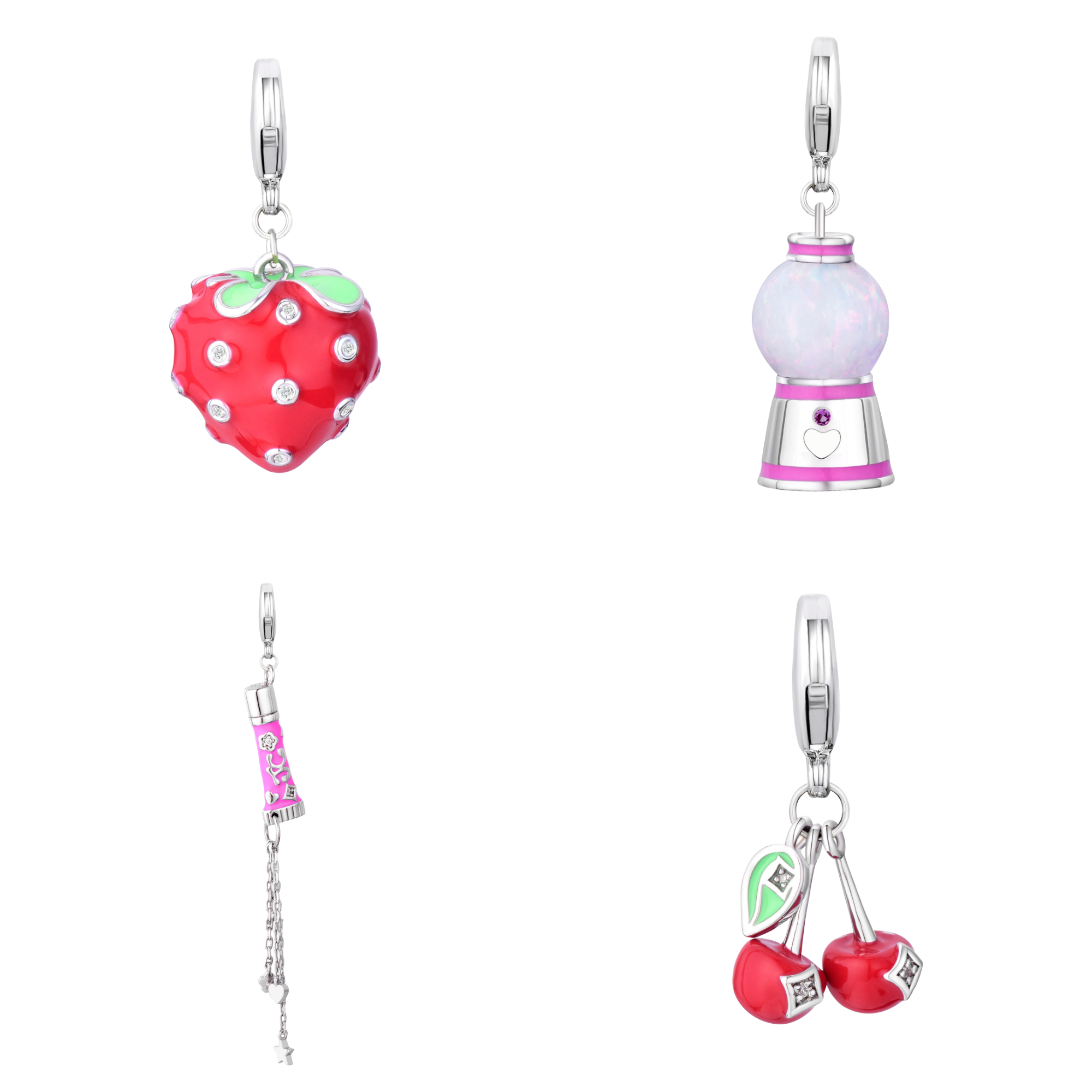 Y2K Snack Pack Charm Set - Silver