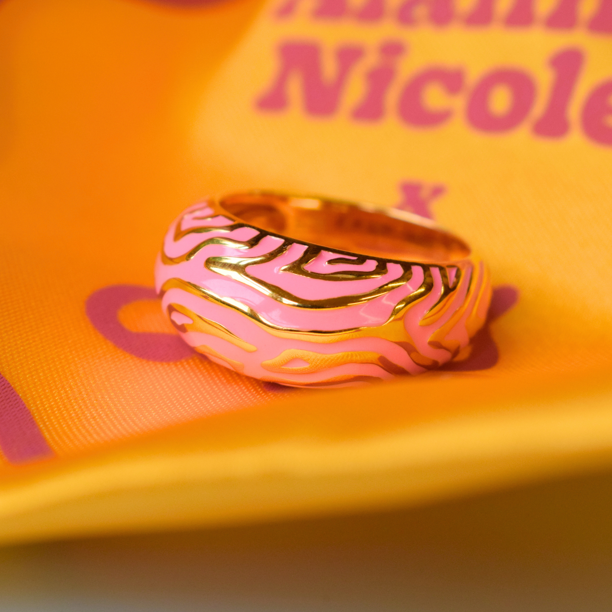 Shirley Pink Animal Print Ring