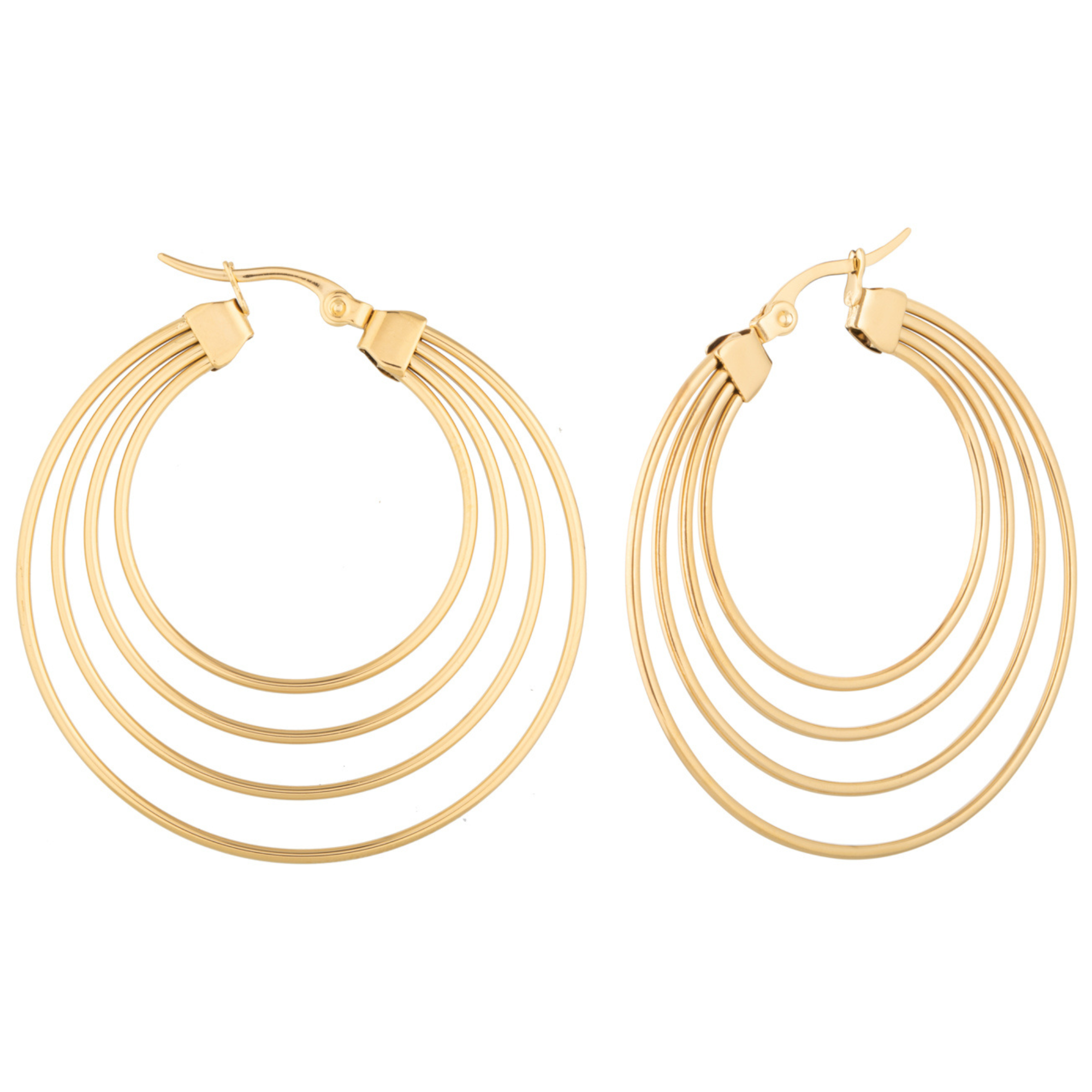 Spiral Hoops Earrings Gold