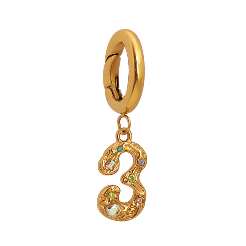 Three - The Creative Spark Charm Gold