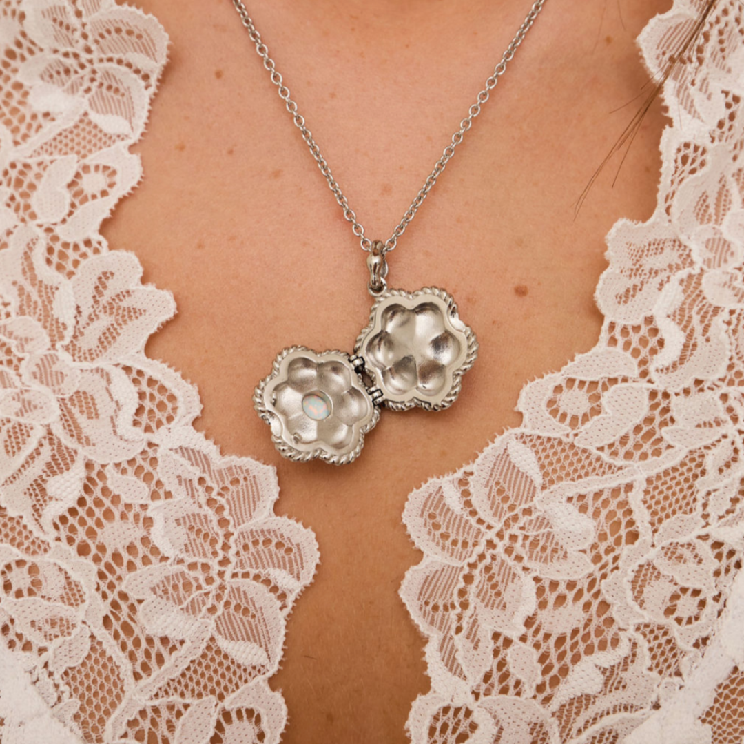 In Bloom Locket Necklace Silver