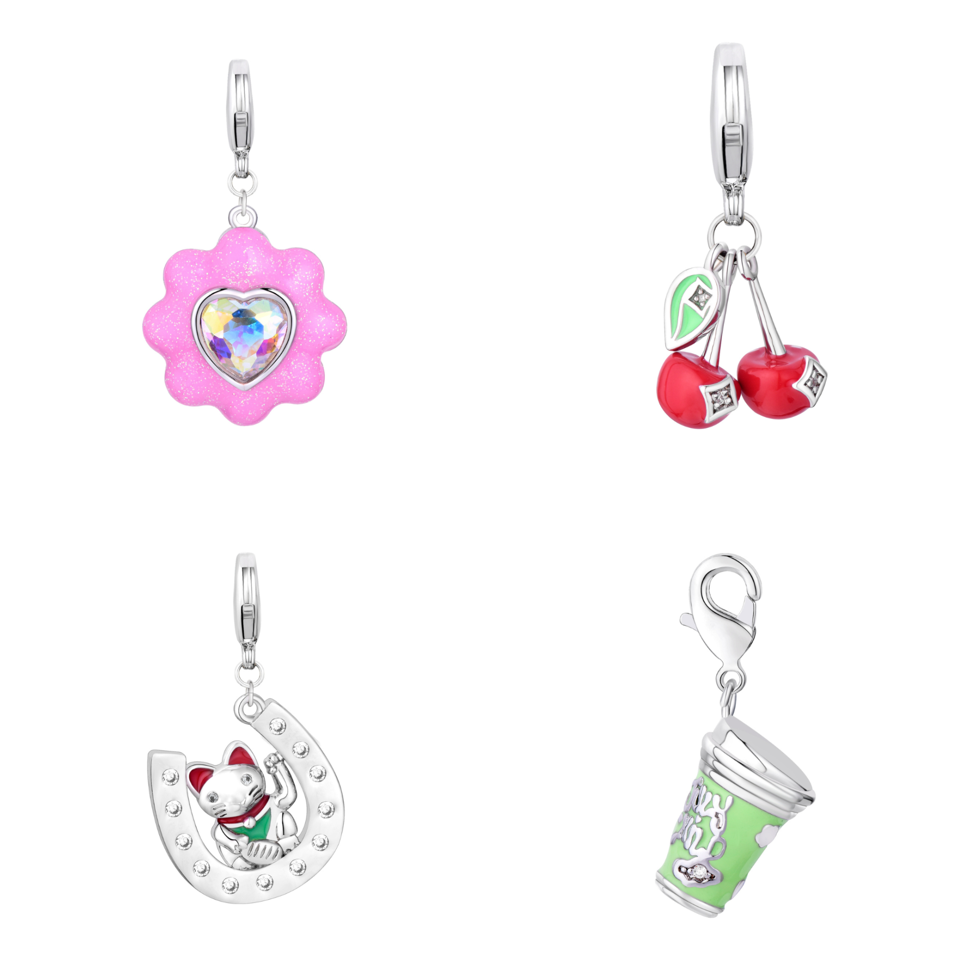Sakura Matcha Charm Set - Silver