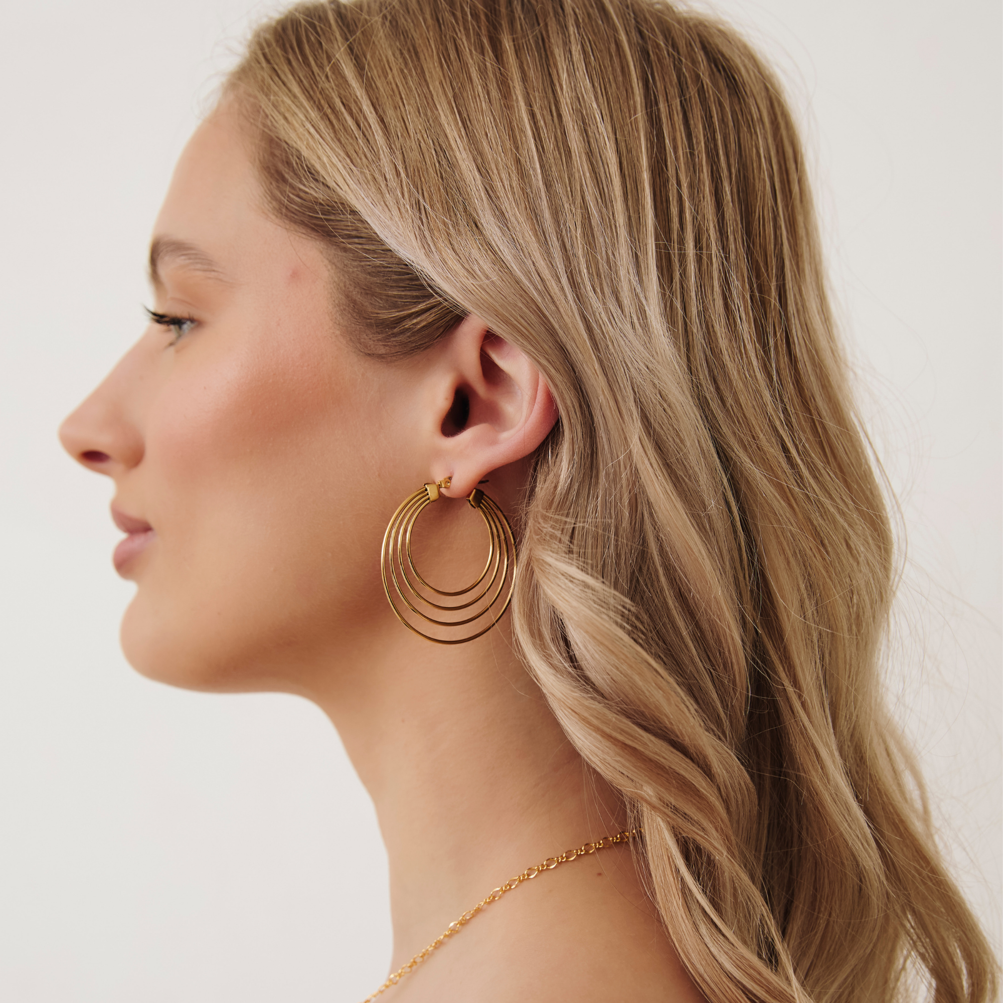 Spiral Hoops Earrings Gold