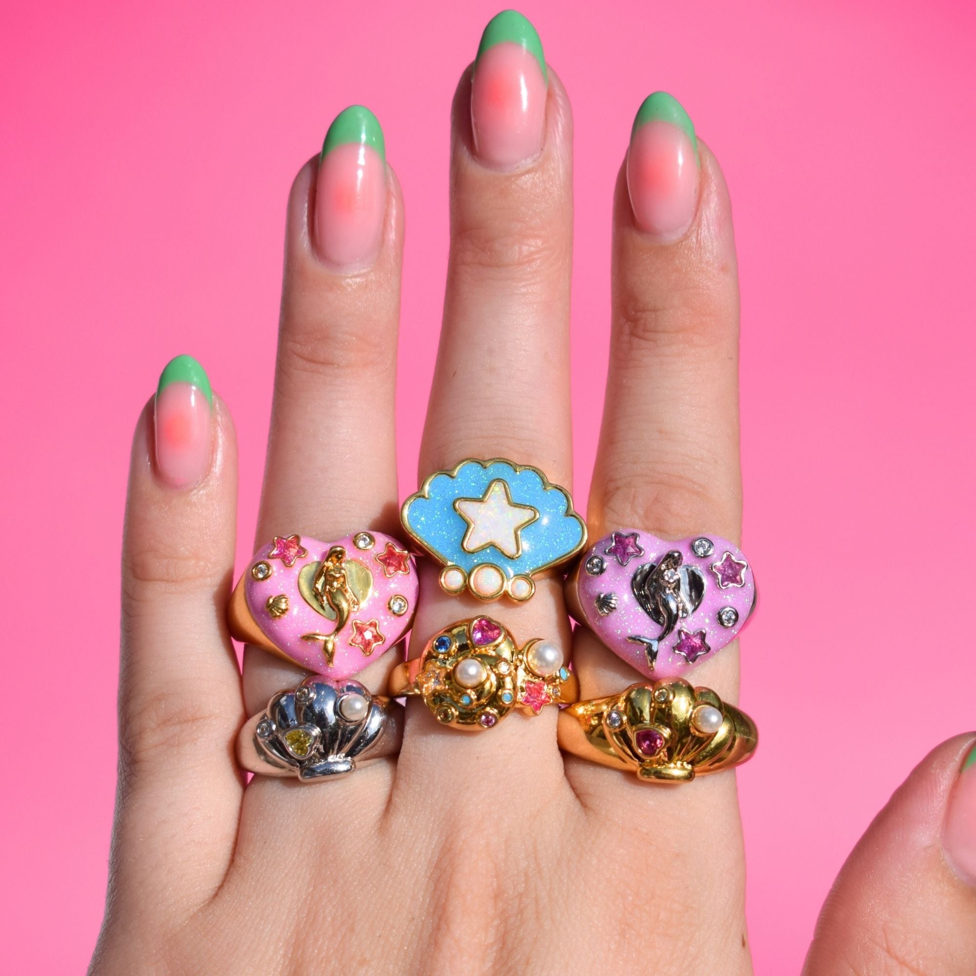 Cosmic Mermaid Silver Ring