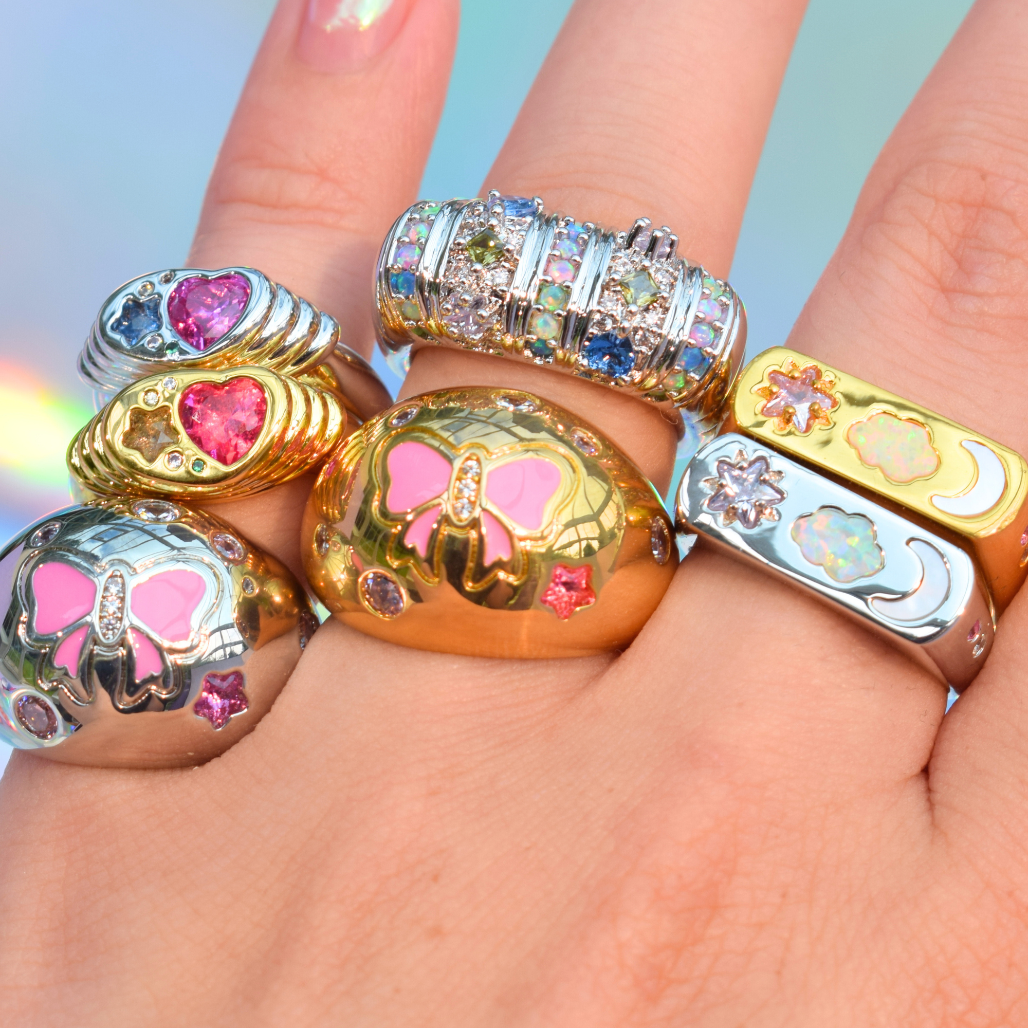 Ziggy Starburst Pinky Ring Gold