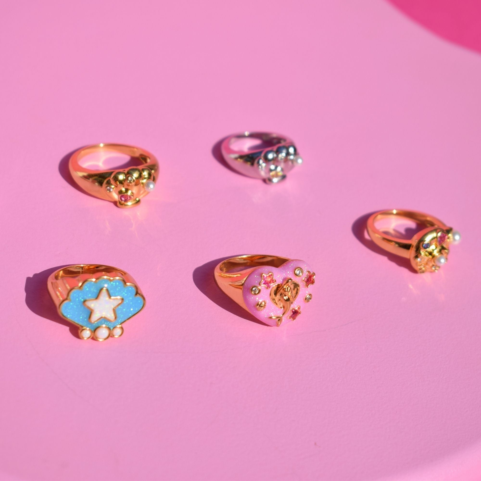 Swirly Pearly Shell Gold Ring