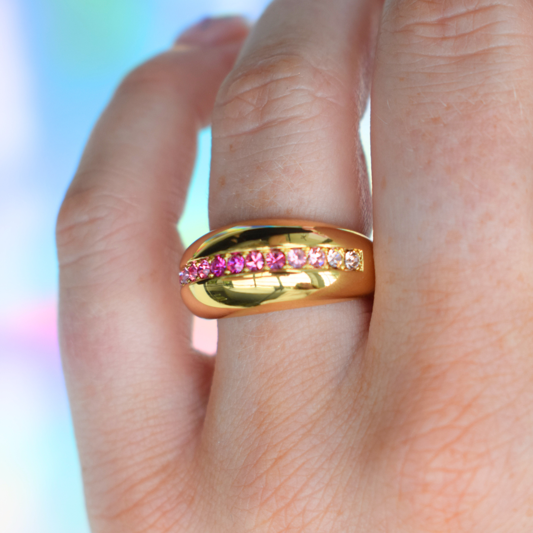 Ombre Pave Signet Ring