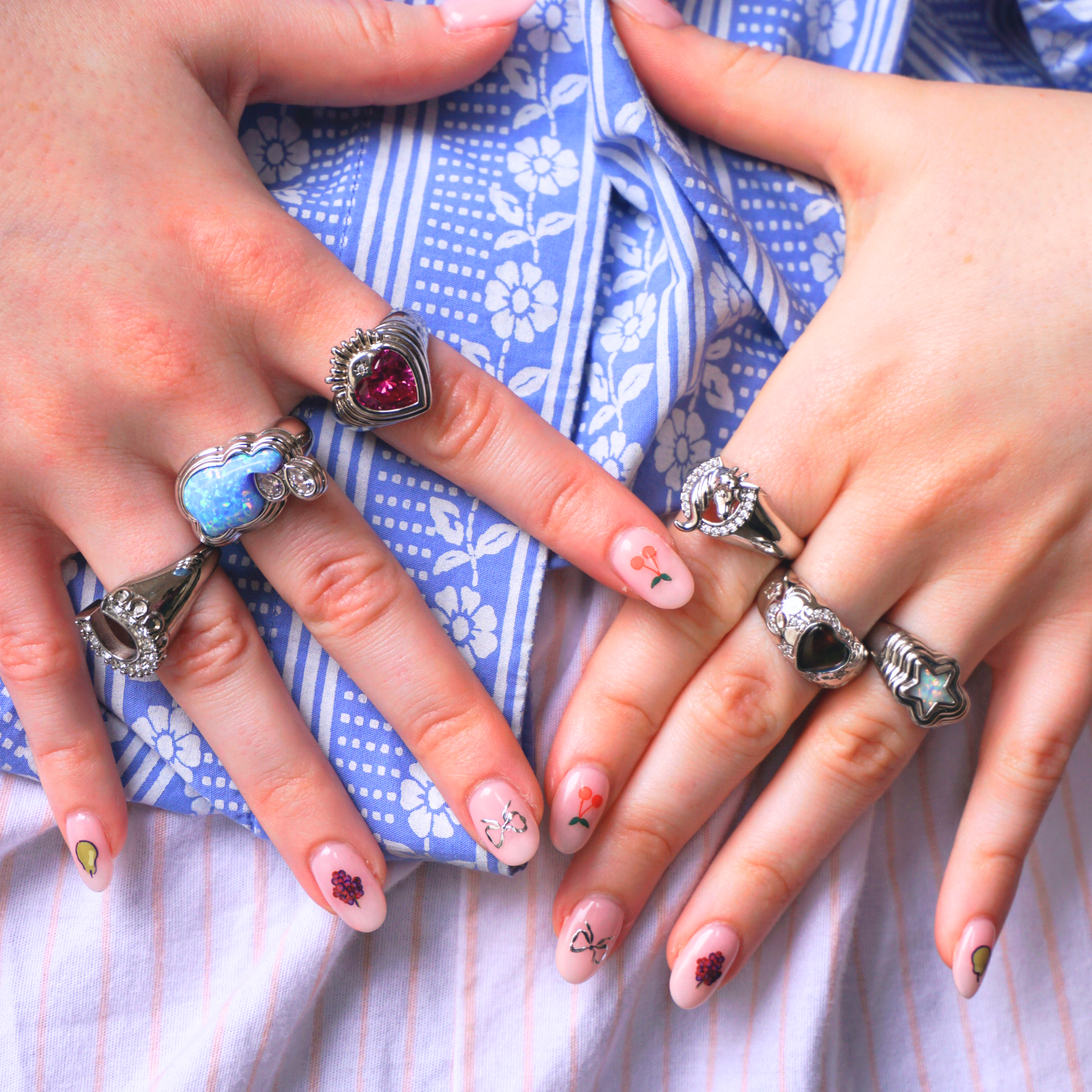 Cry Me a River Blue Opal Ring Silver