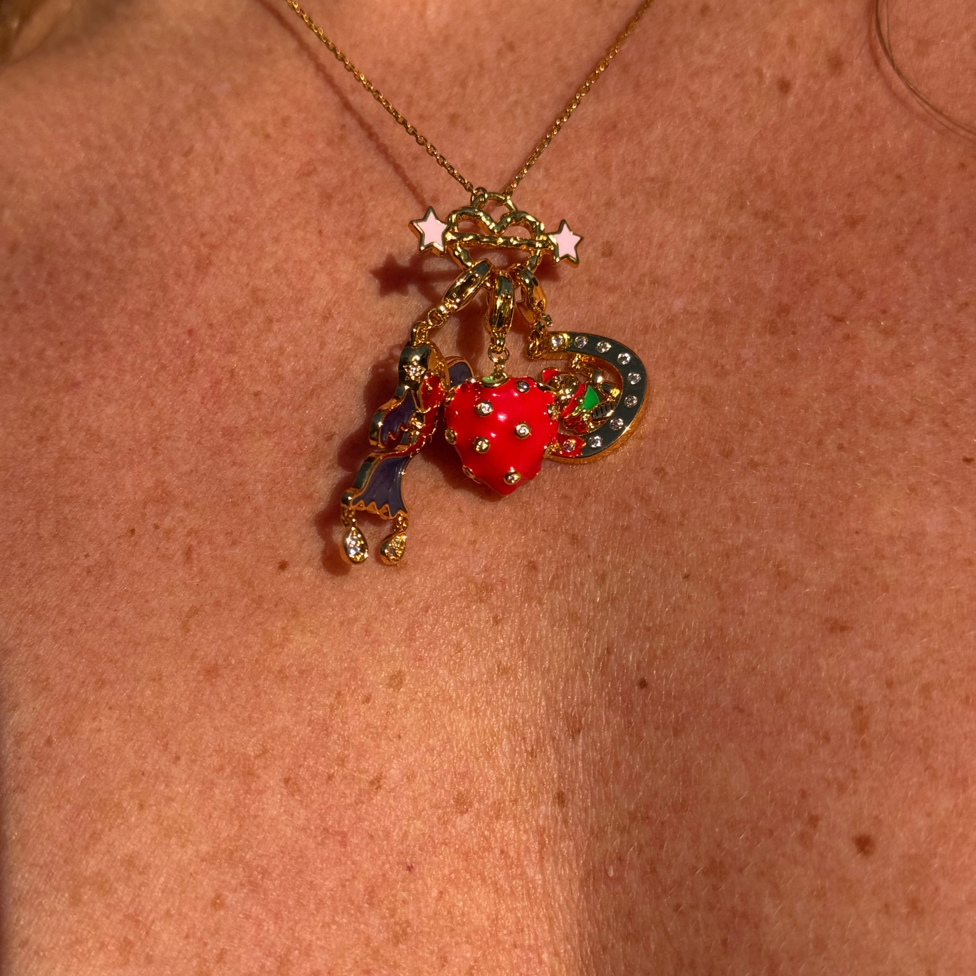 Strawberry Girl Charm Gold
