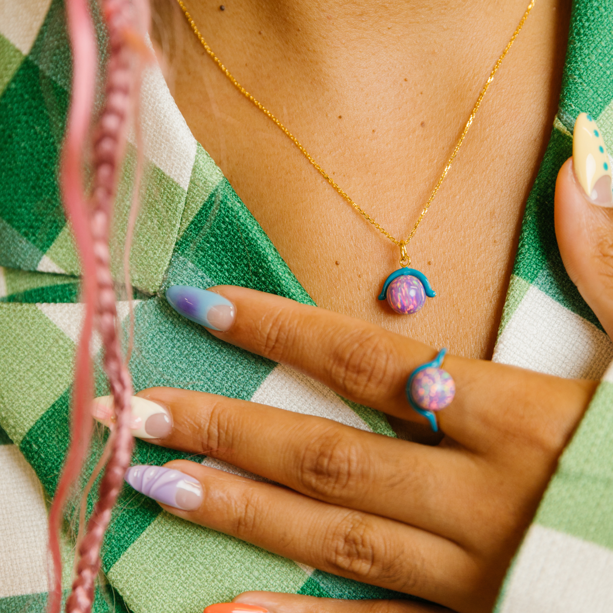 Pebbles Purple Opal Necklace