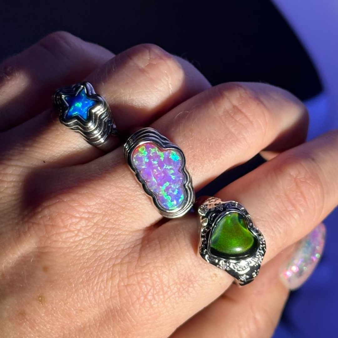 Cotton Candy Cloud Ring Silver