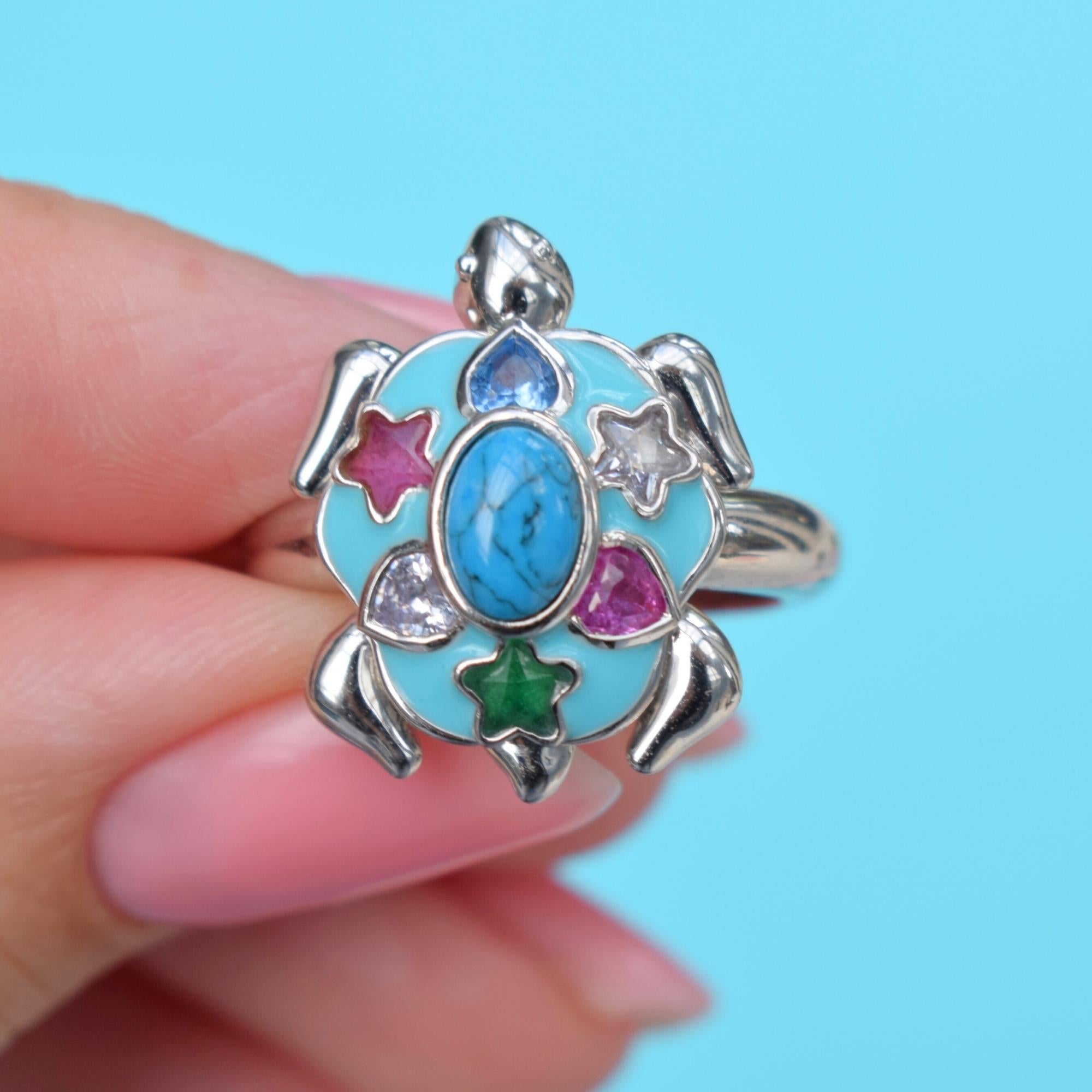 Souvenir Turtle Silver Ring