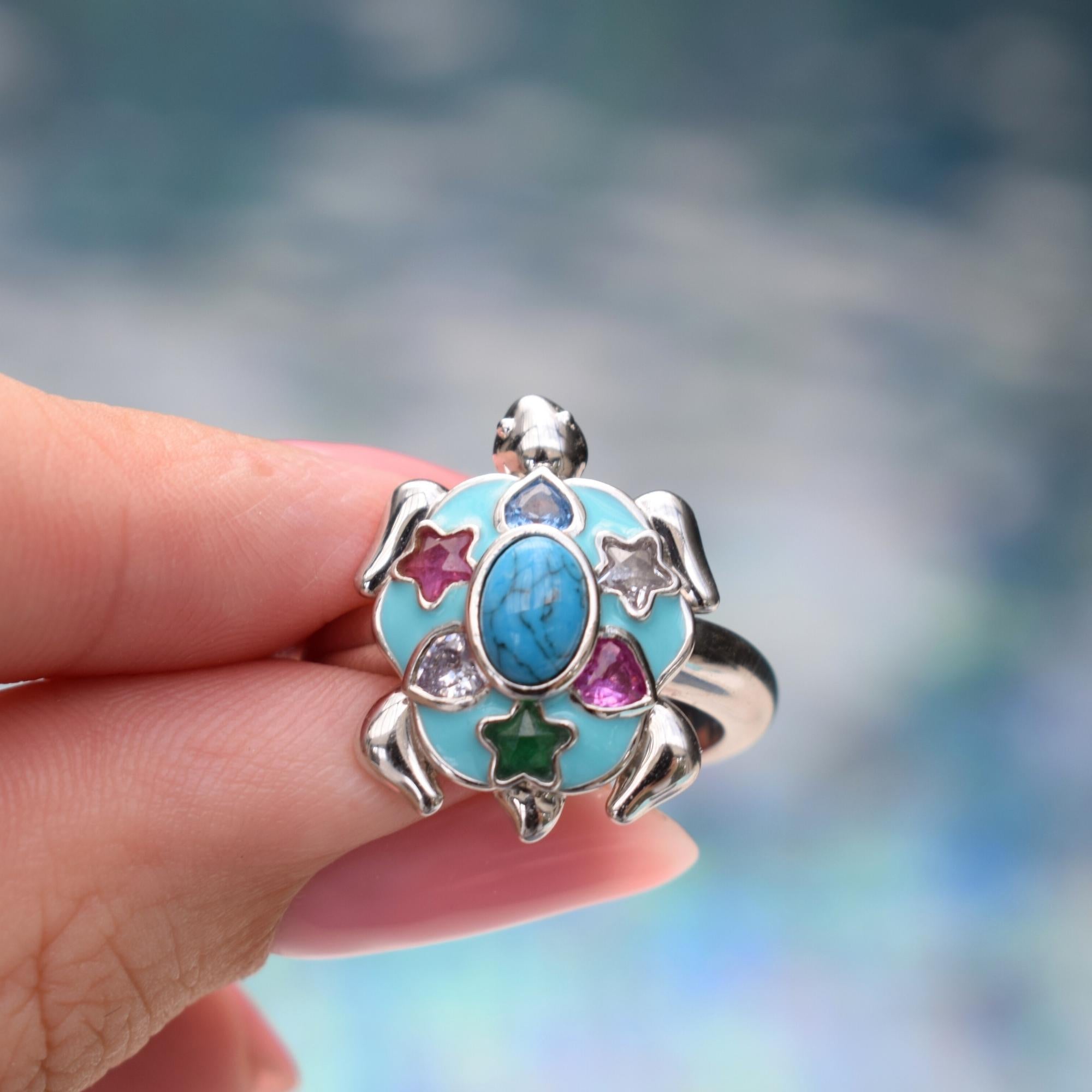 Souvenir Turtle Silver Ring