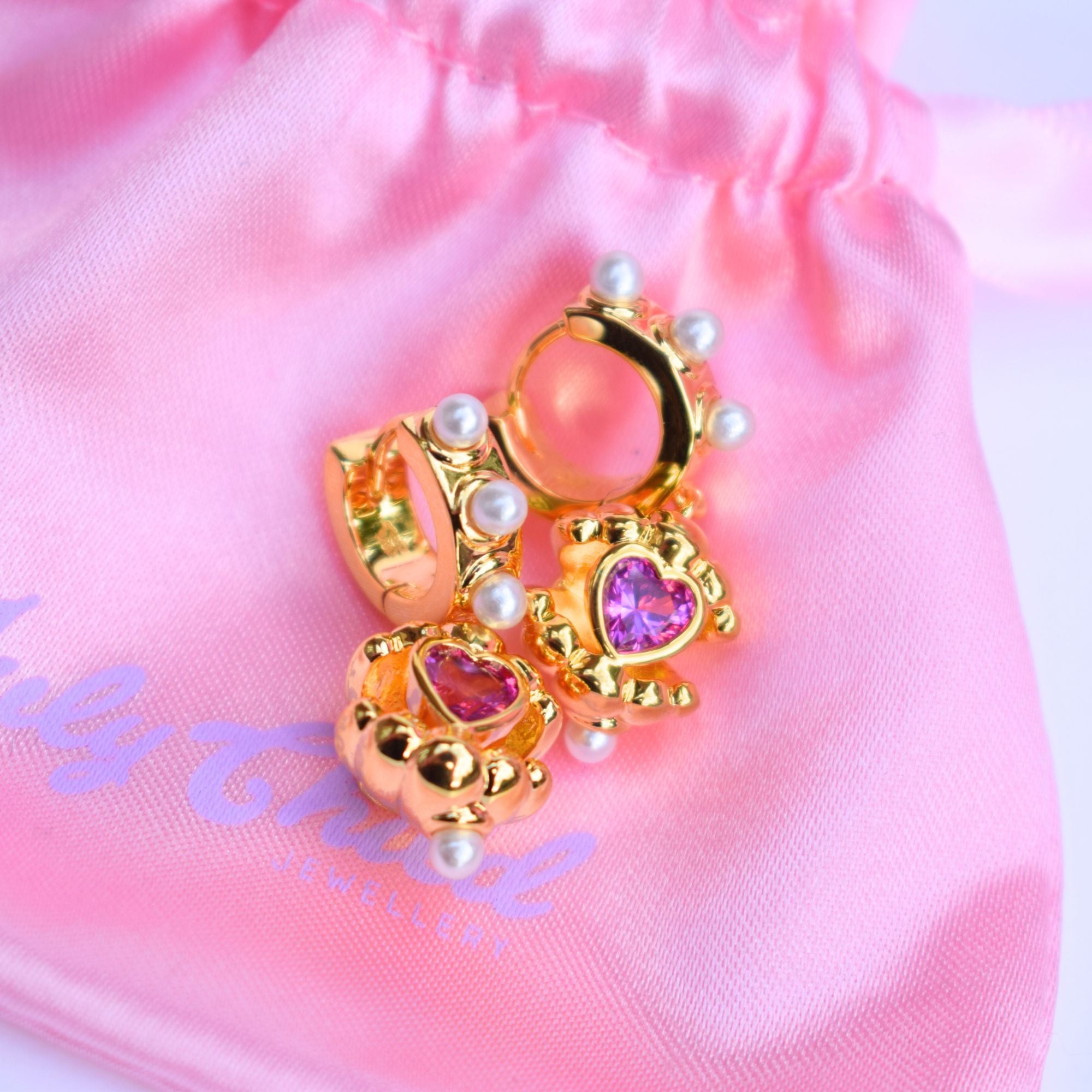 Love Pearls Shell Huggies