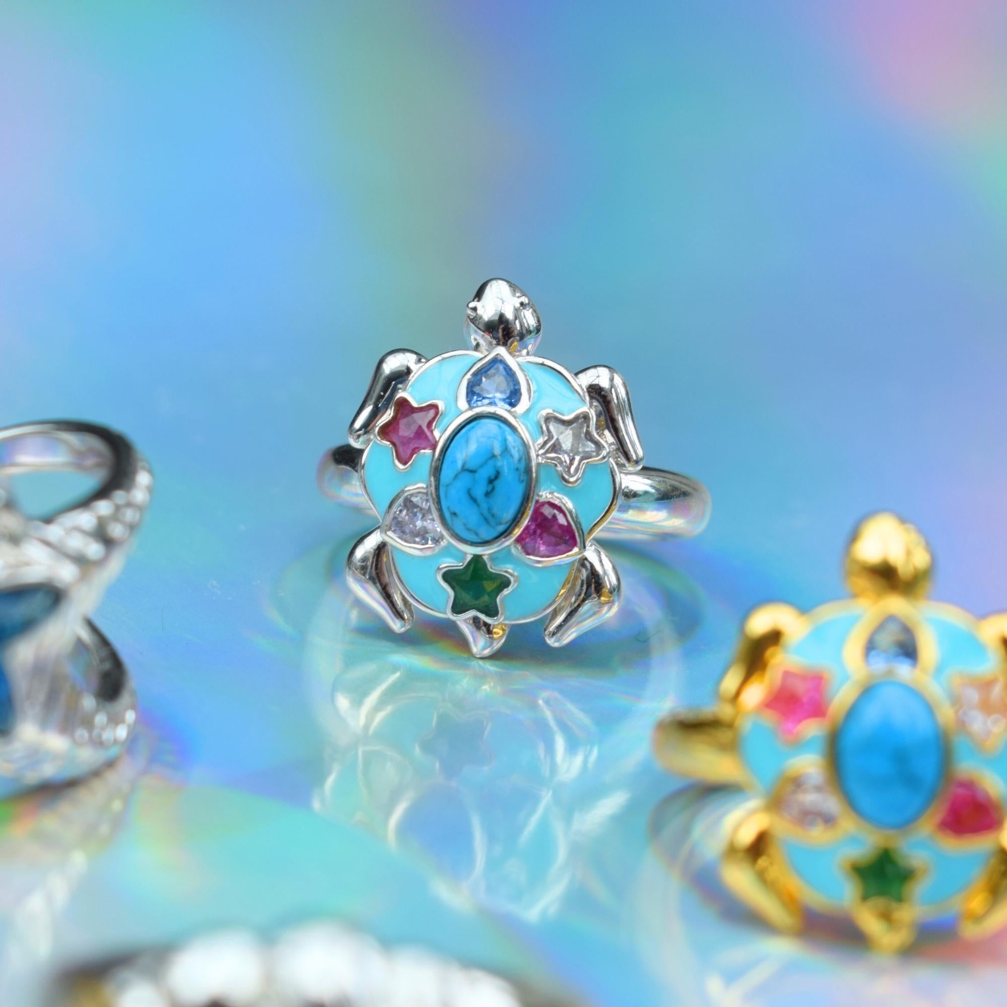 Souvenir Turtle Silver Ring