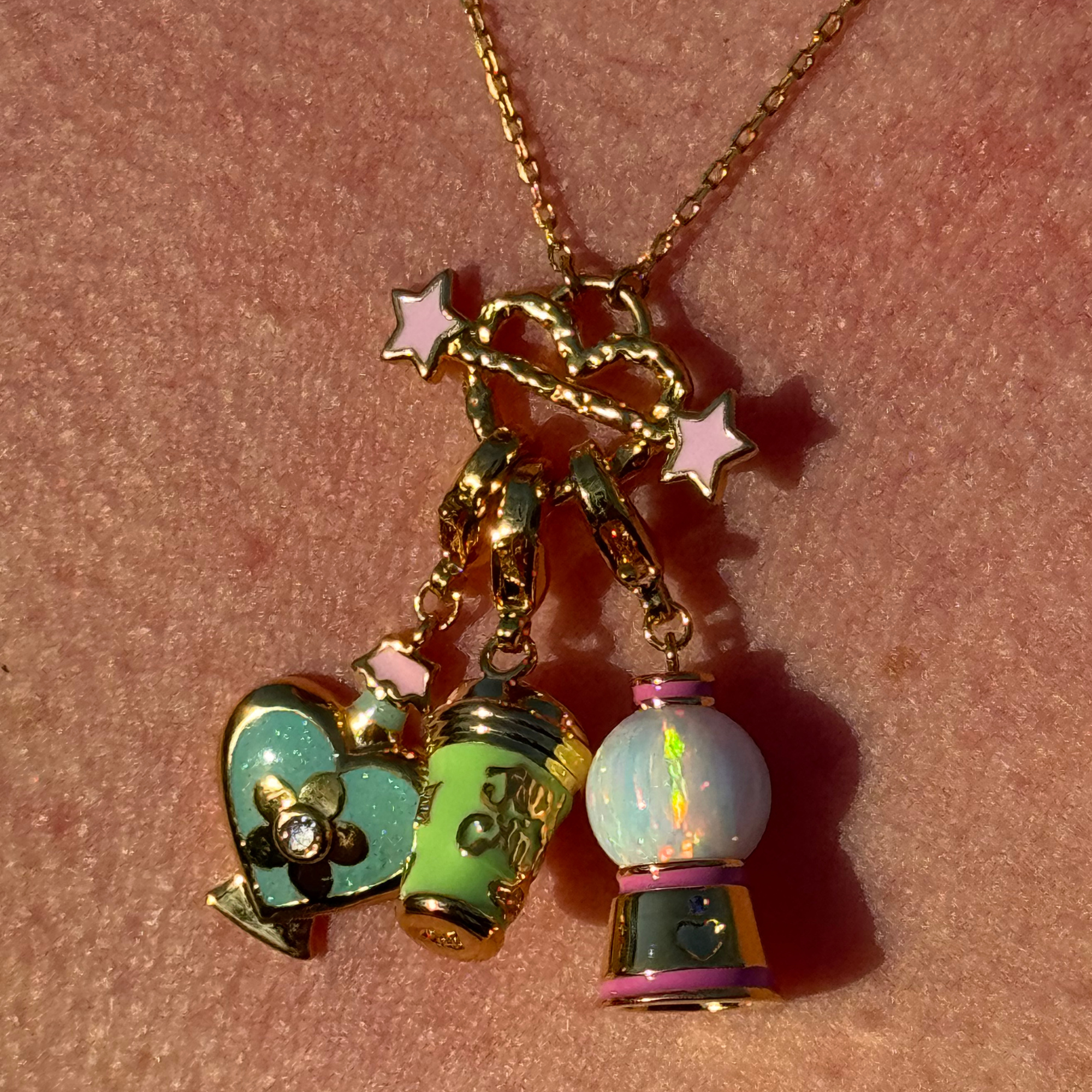 Matcha Latte Charm Gold