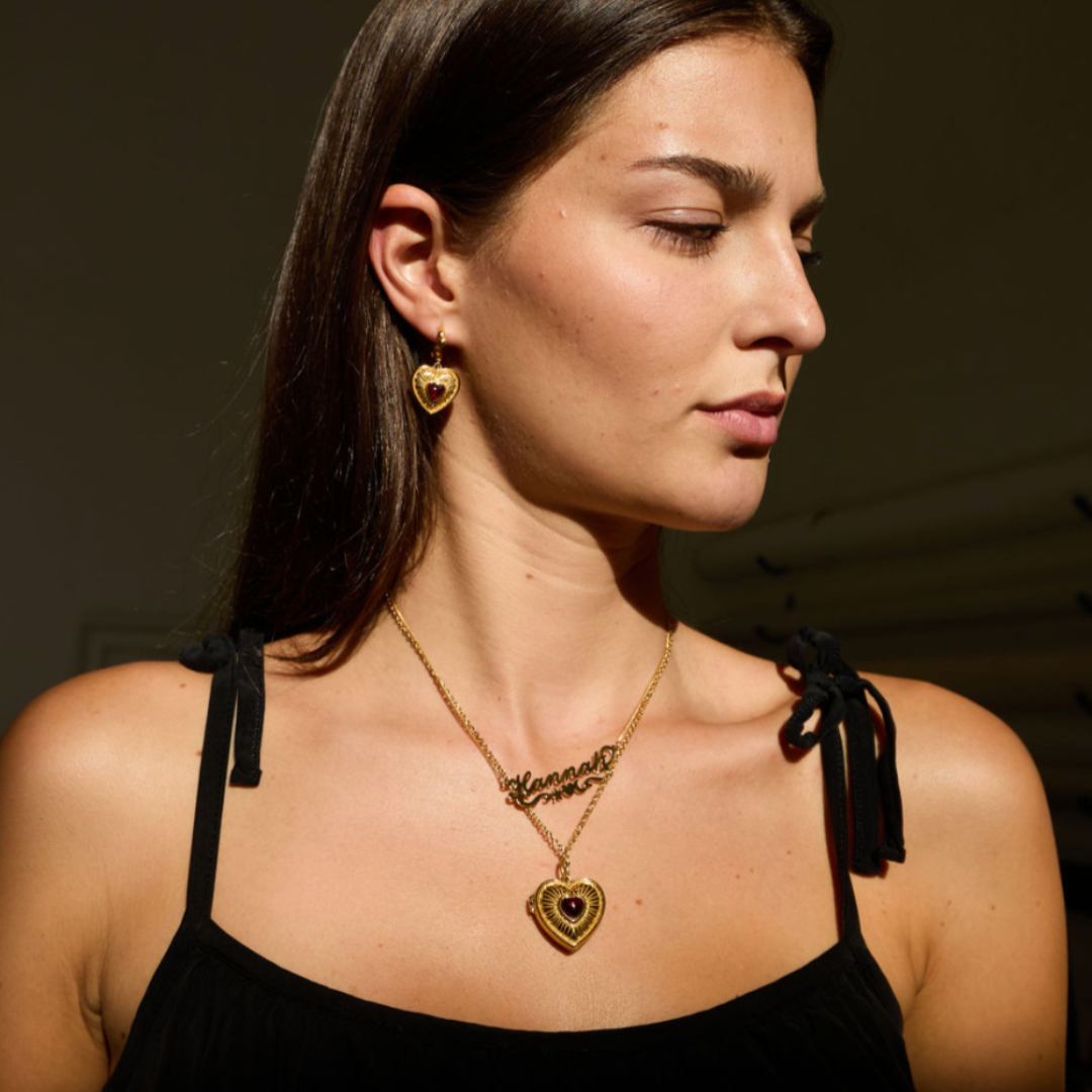Lovers Locket Necklace Gold