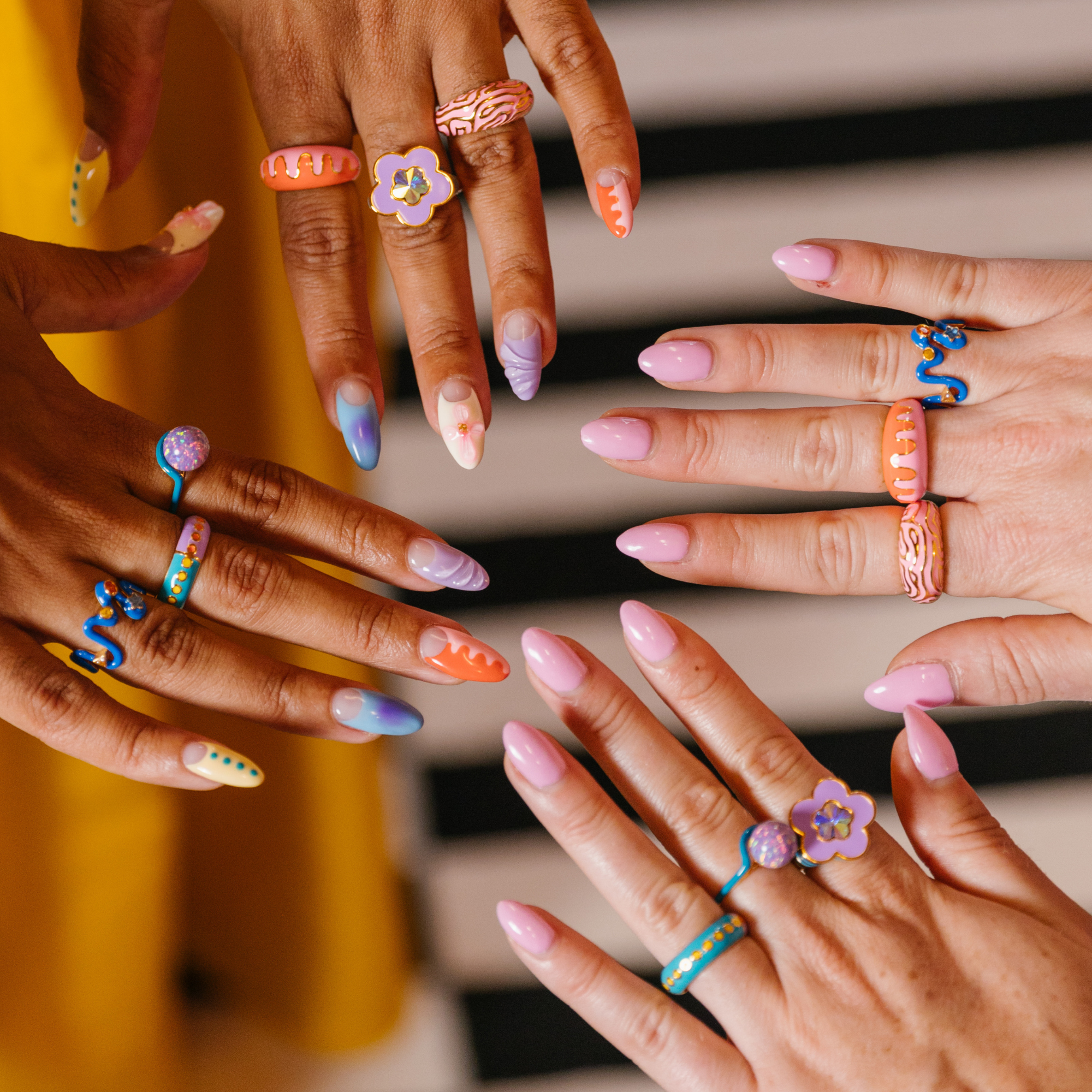 Groovy Pink Orange Wavey Ring