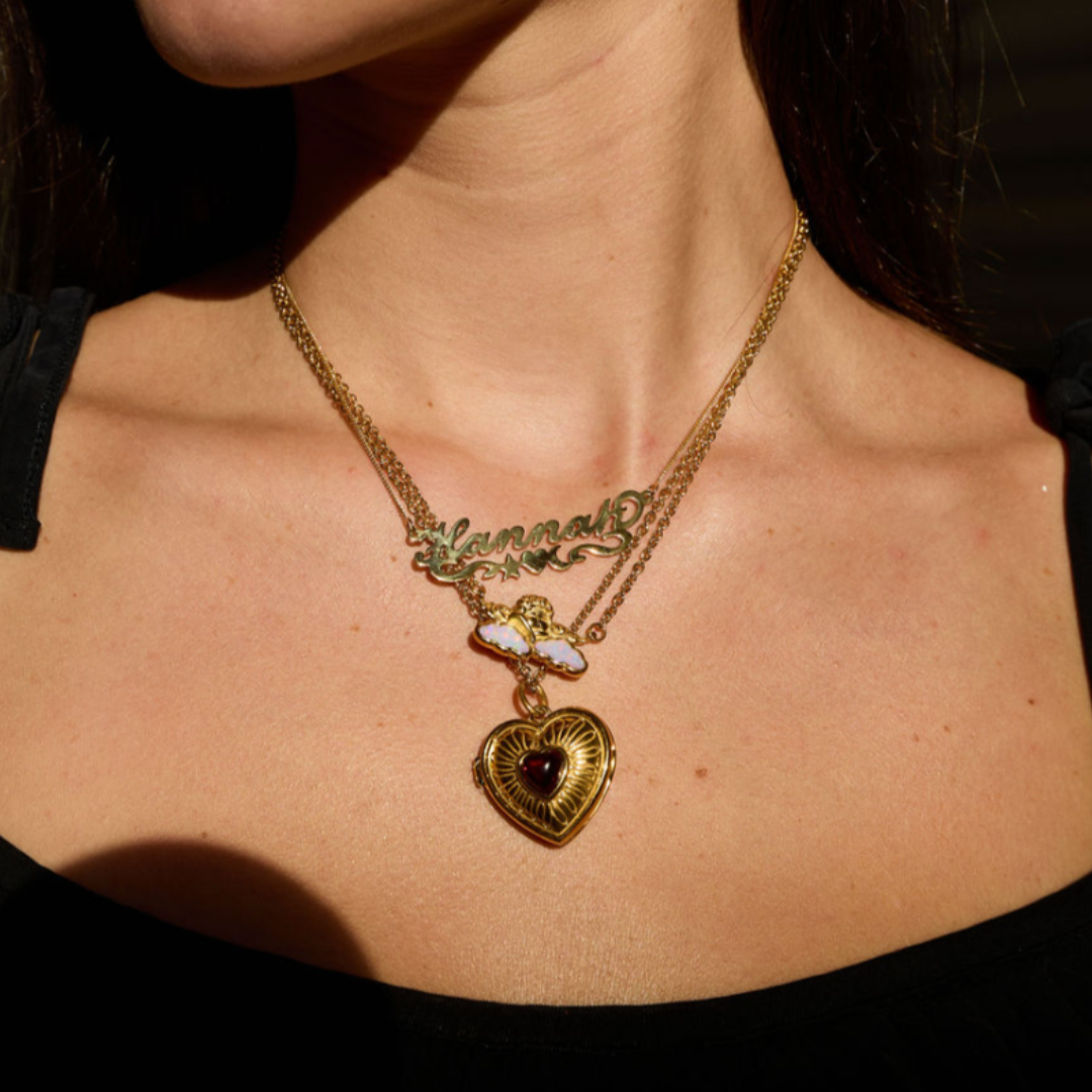 Lovers Locket Necklace Gold