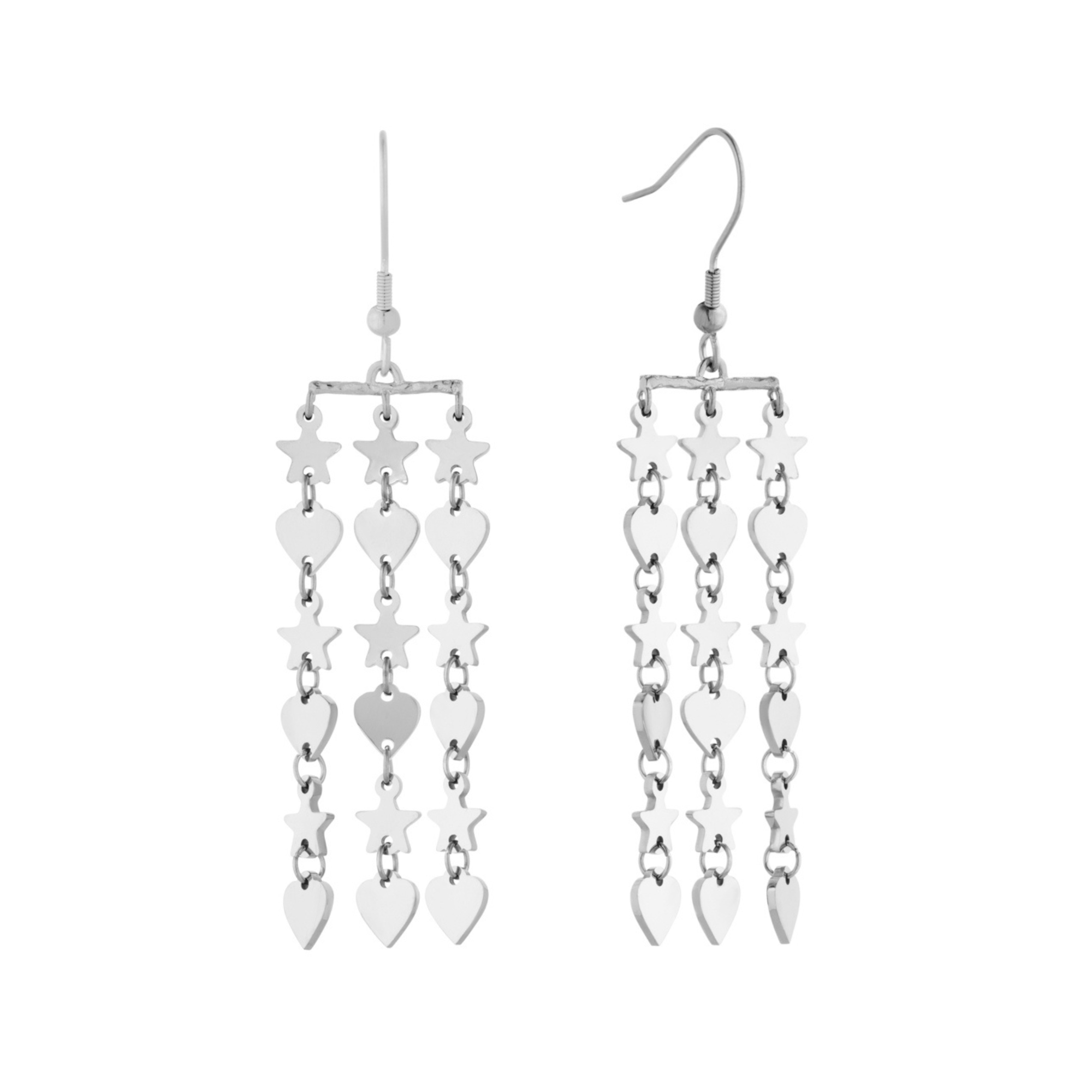 Amor Drop Dangle Earrings Silver