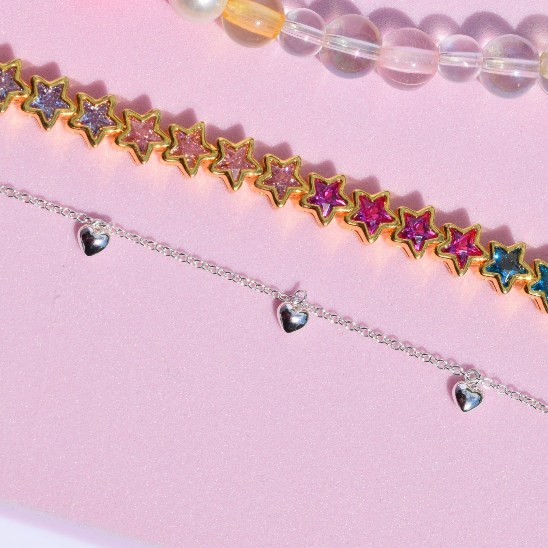 Bubble Heart Charm Bracelet