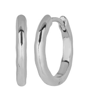 Textured Hoops Silver