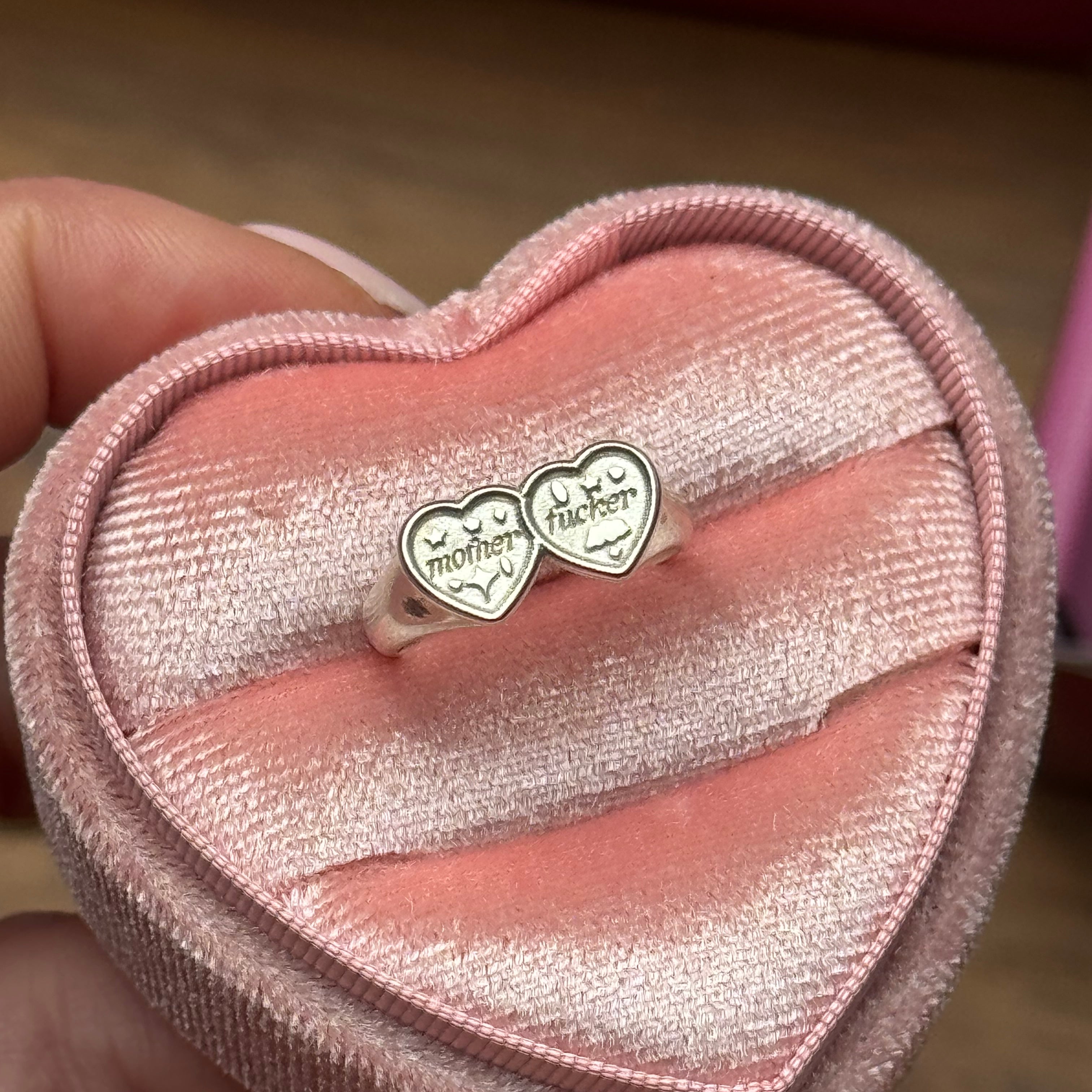 Mother Fucker Heart Signet Ring | Pre-Order