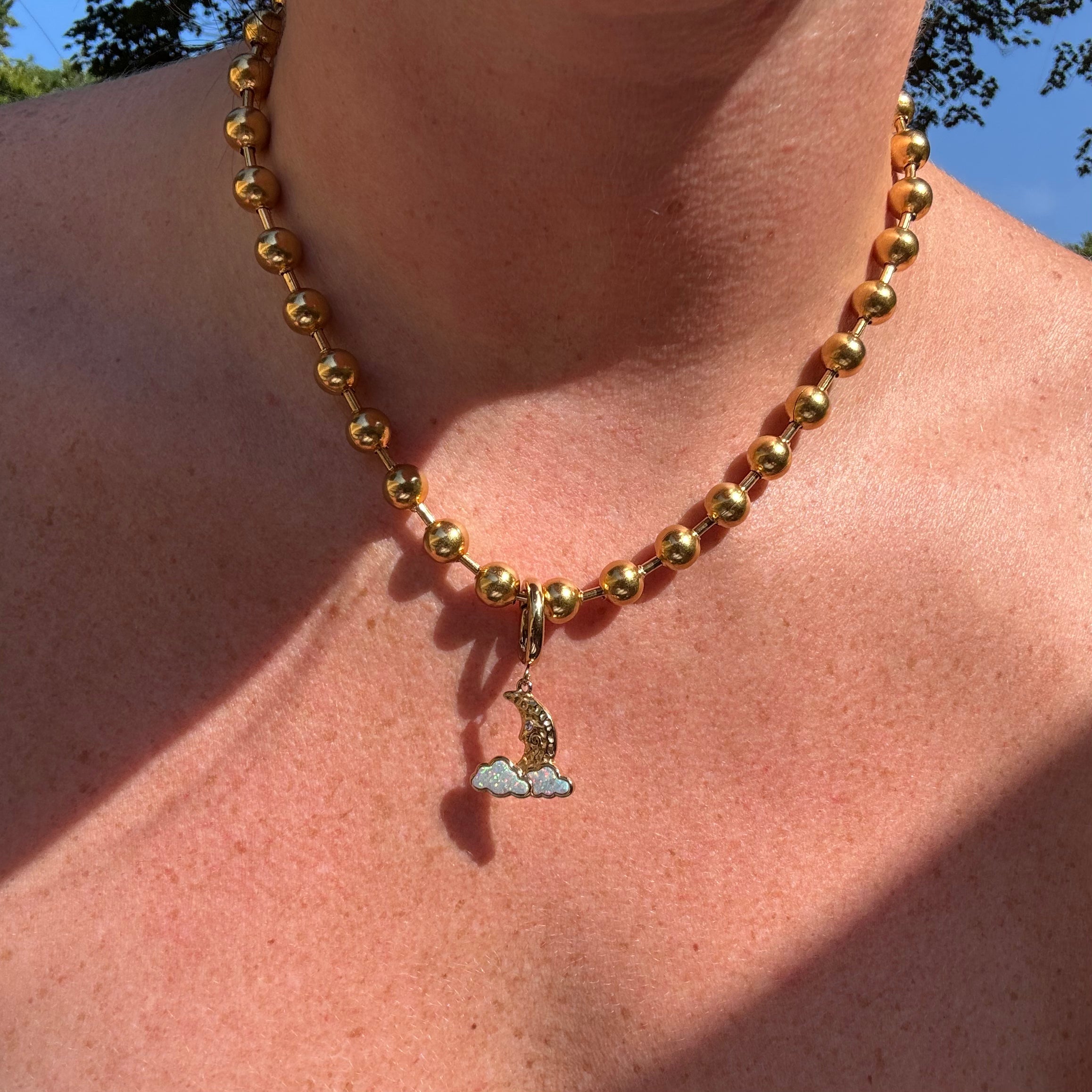 Bubble Ball Chain Gold