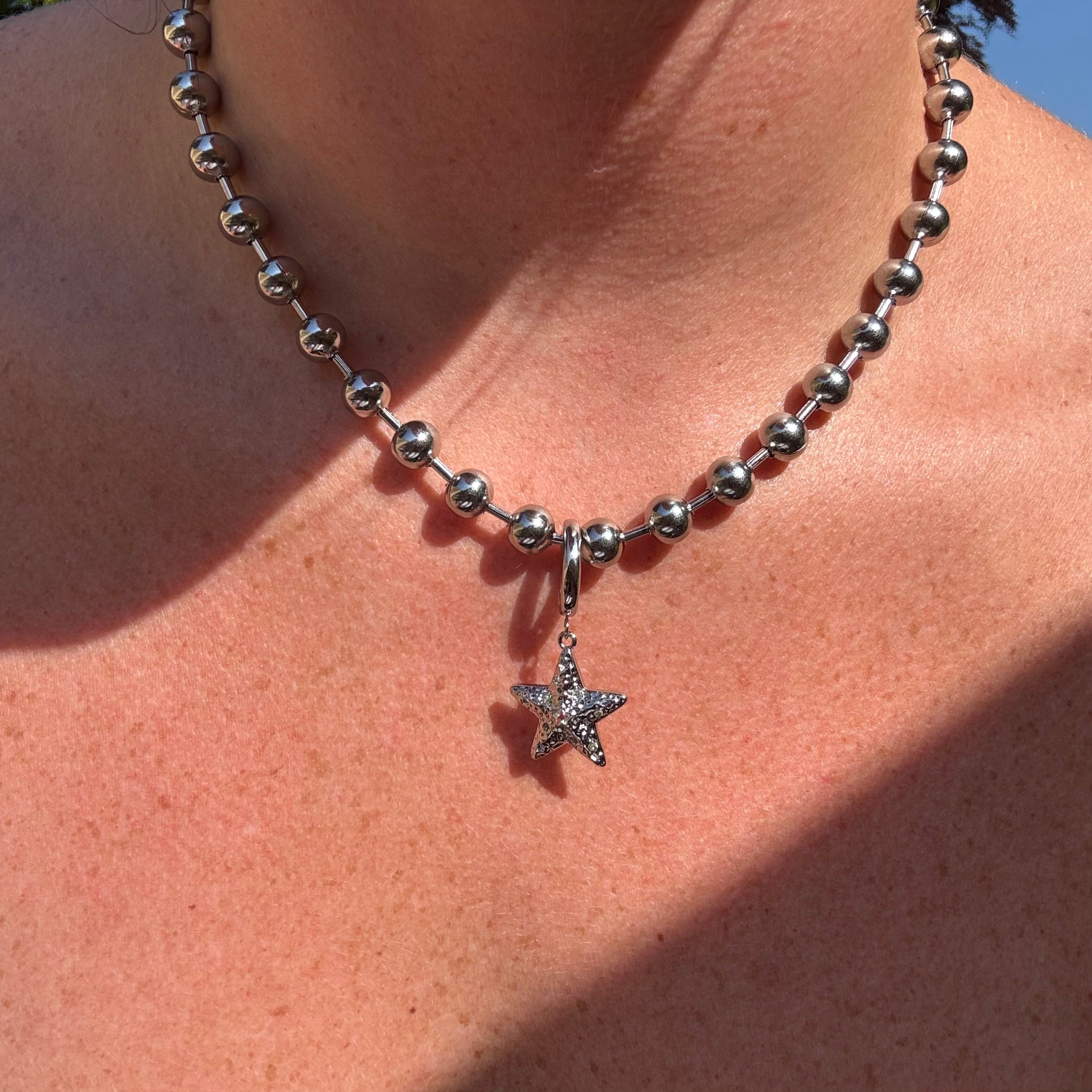 Bubble Ball Chain Silver