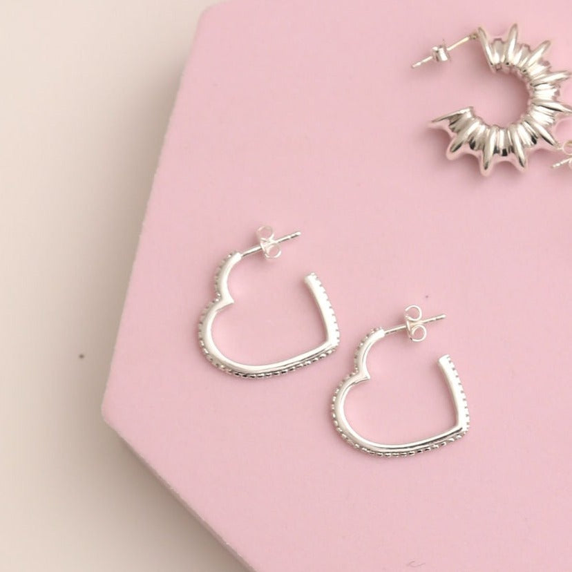 Pave Heart Earrings